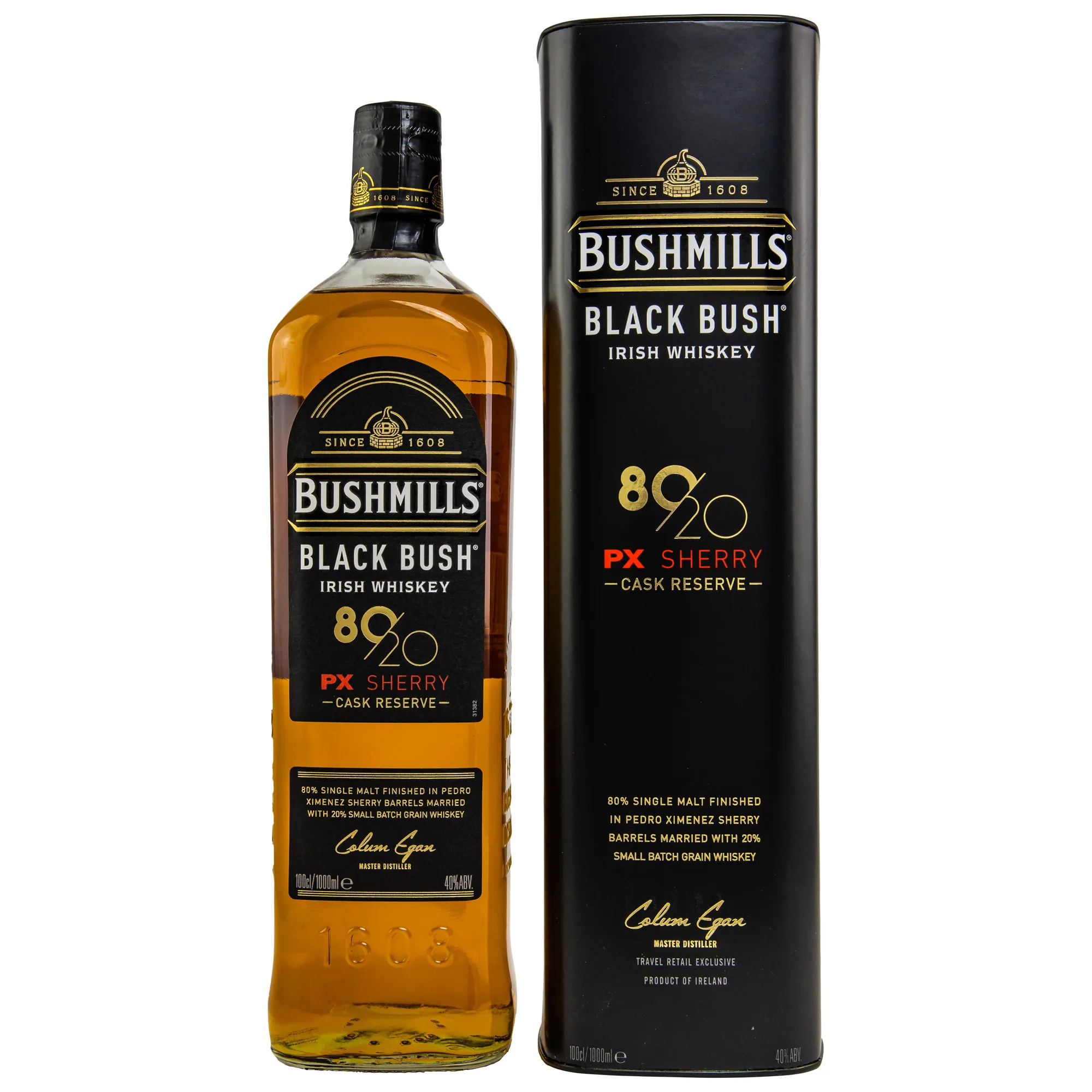 Bushmills Black Bush 80/20 PX Sherry Cask Reserve, Pedro Ximenez Sherry Cask, 2022, 40%