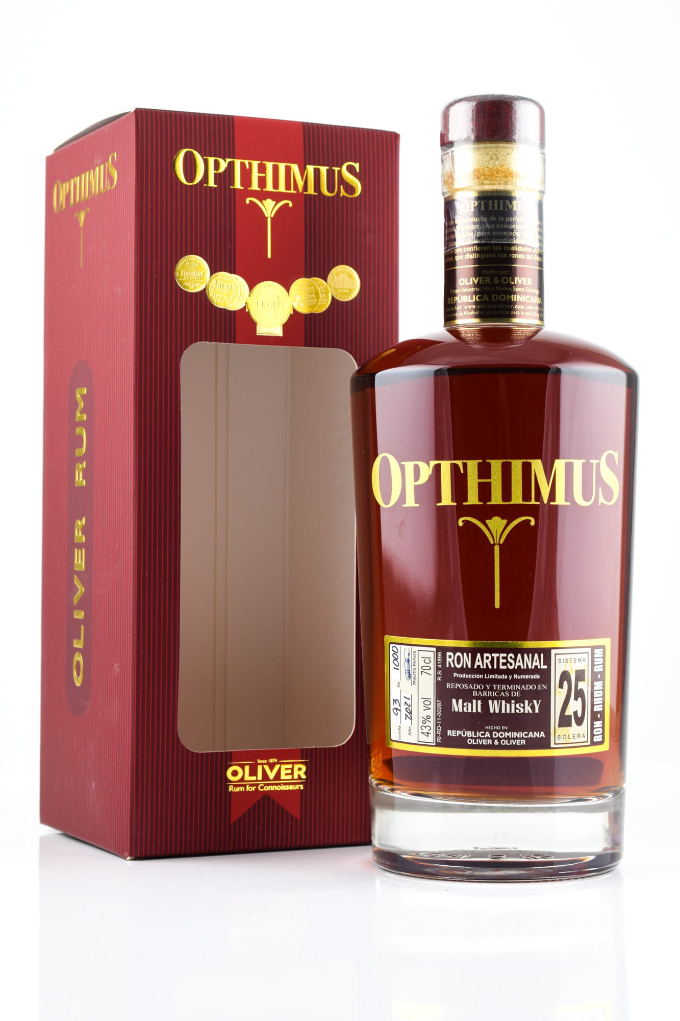 Opthimus 25 Jahre Whisky Finish Rum 43%vol. 0,7l Opthimus 25 Jahre Whisky Finish Rum 43%vol. 0,7l