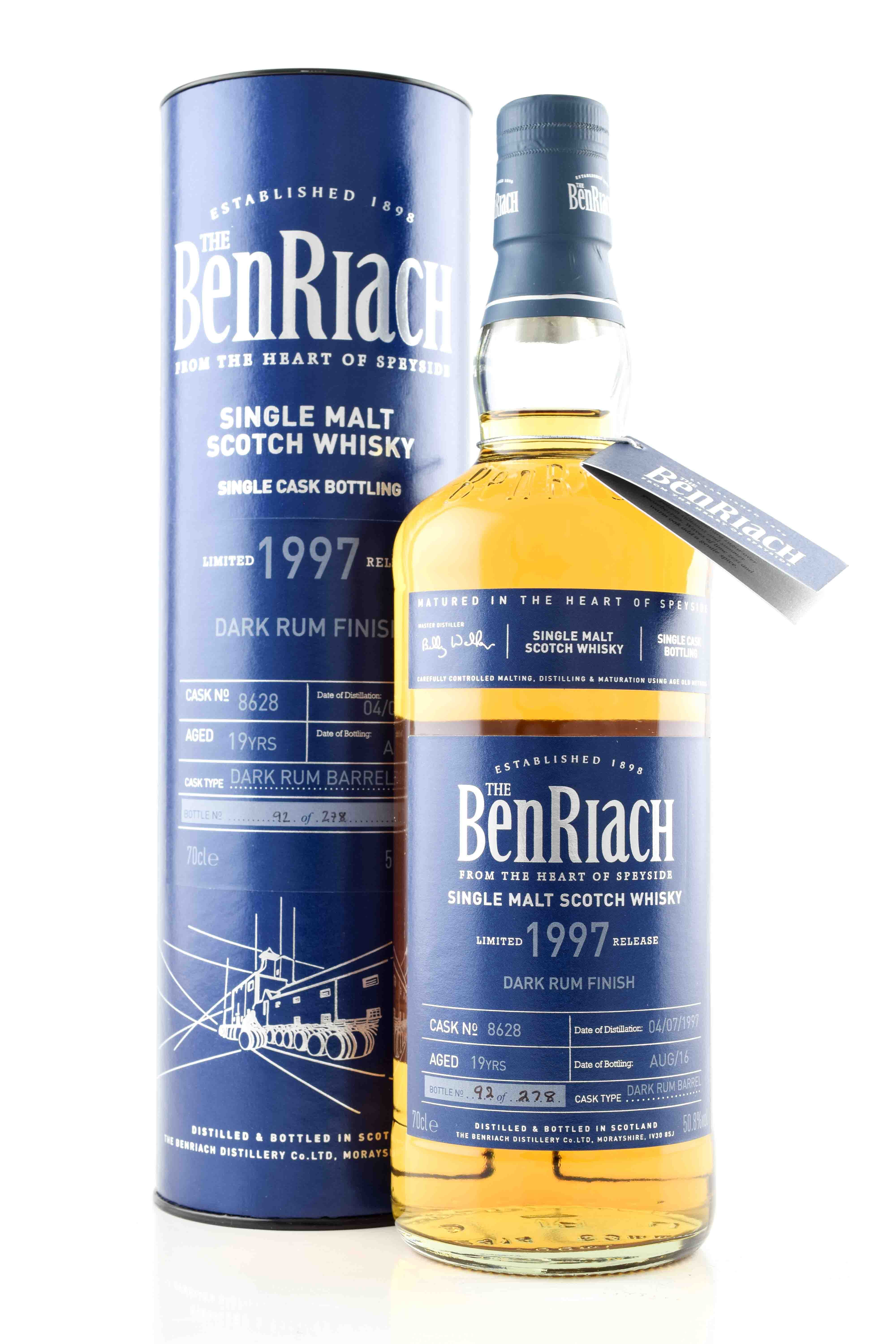 Benriach 19 Year Old 1997/2016 Dark Rum Barrel # 8628 50.8% vol. 0,7l