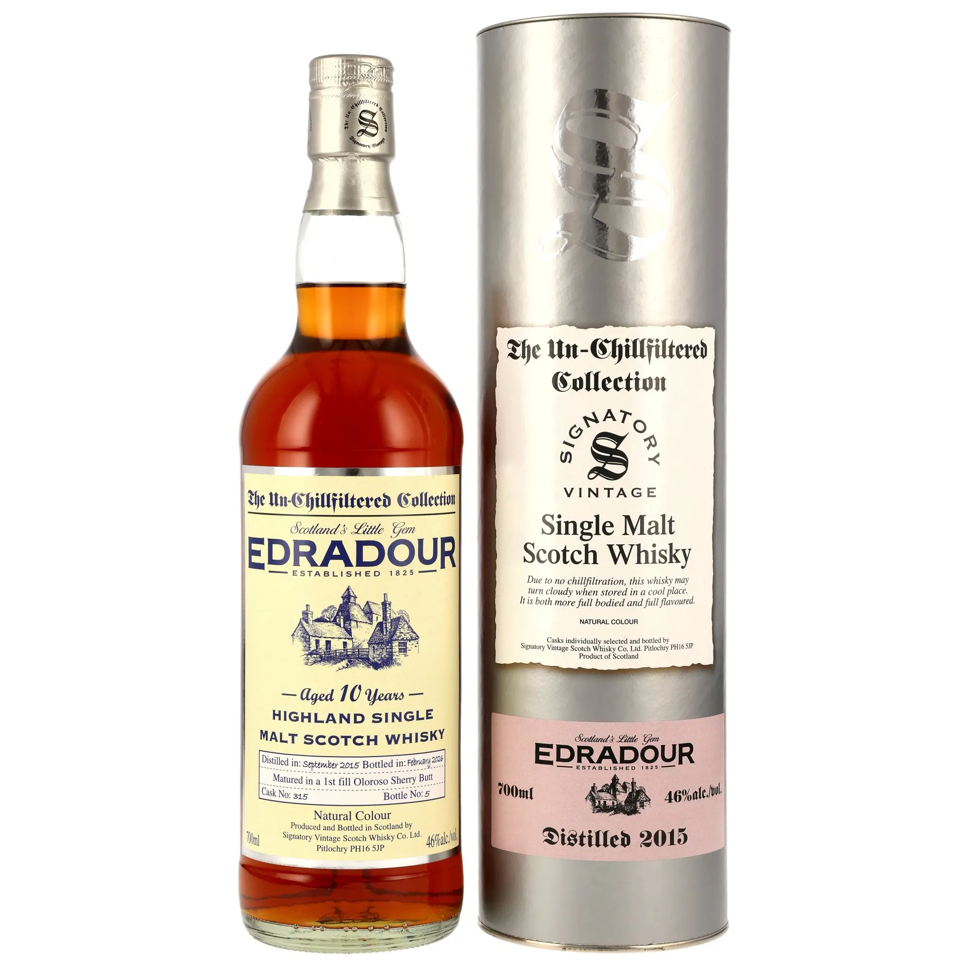 Edradour 2015/2026 - 10 Year Old - 1st Fill Oloroso Sherry Butt #315 - Sig un-chill
