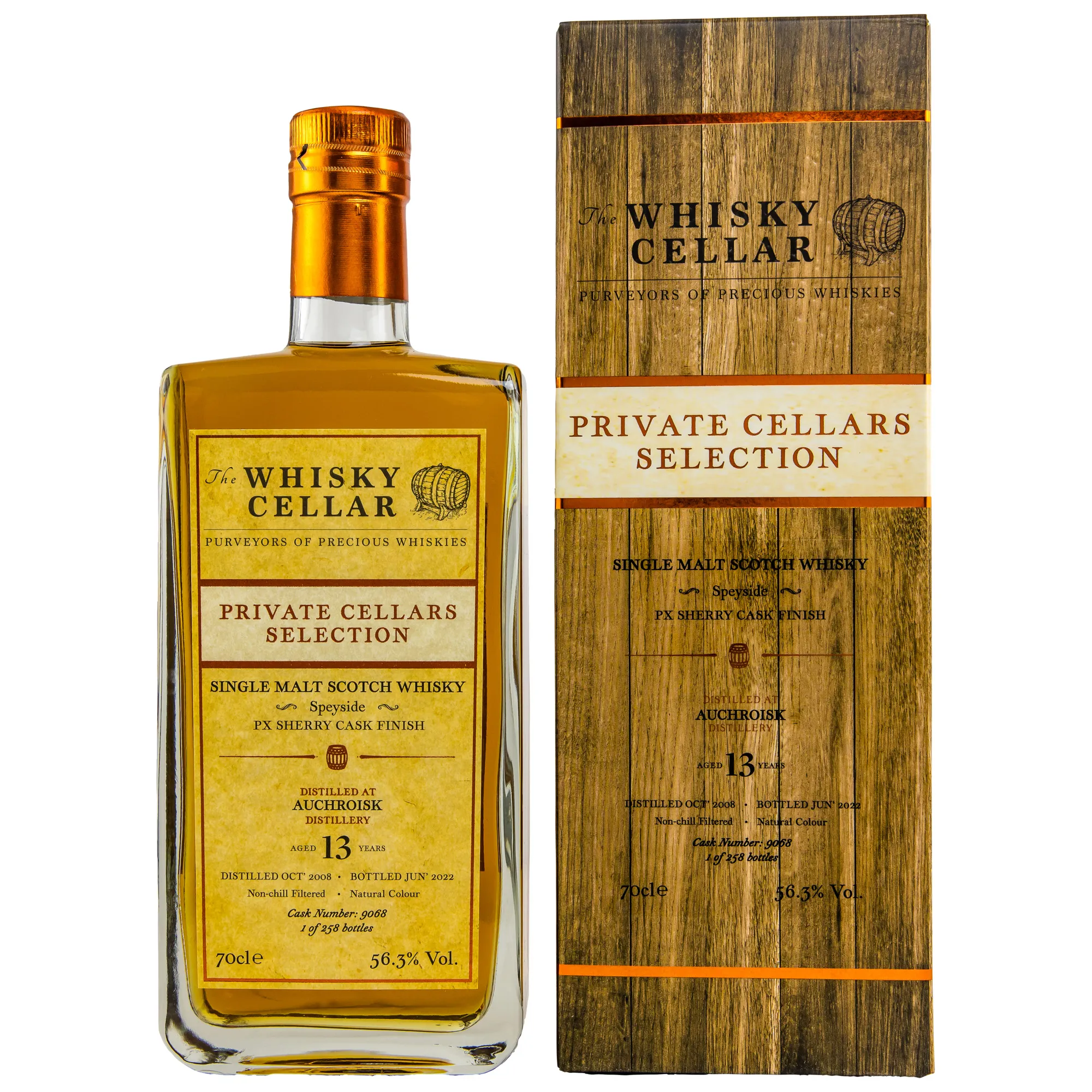Auchroisk Private Cellars Selection 13 Year Old, PX Sherry Cask Finish Cask, Cask #9068, 2008, The Whisky Cellar, 56.3%