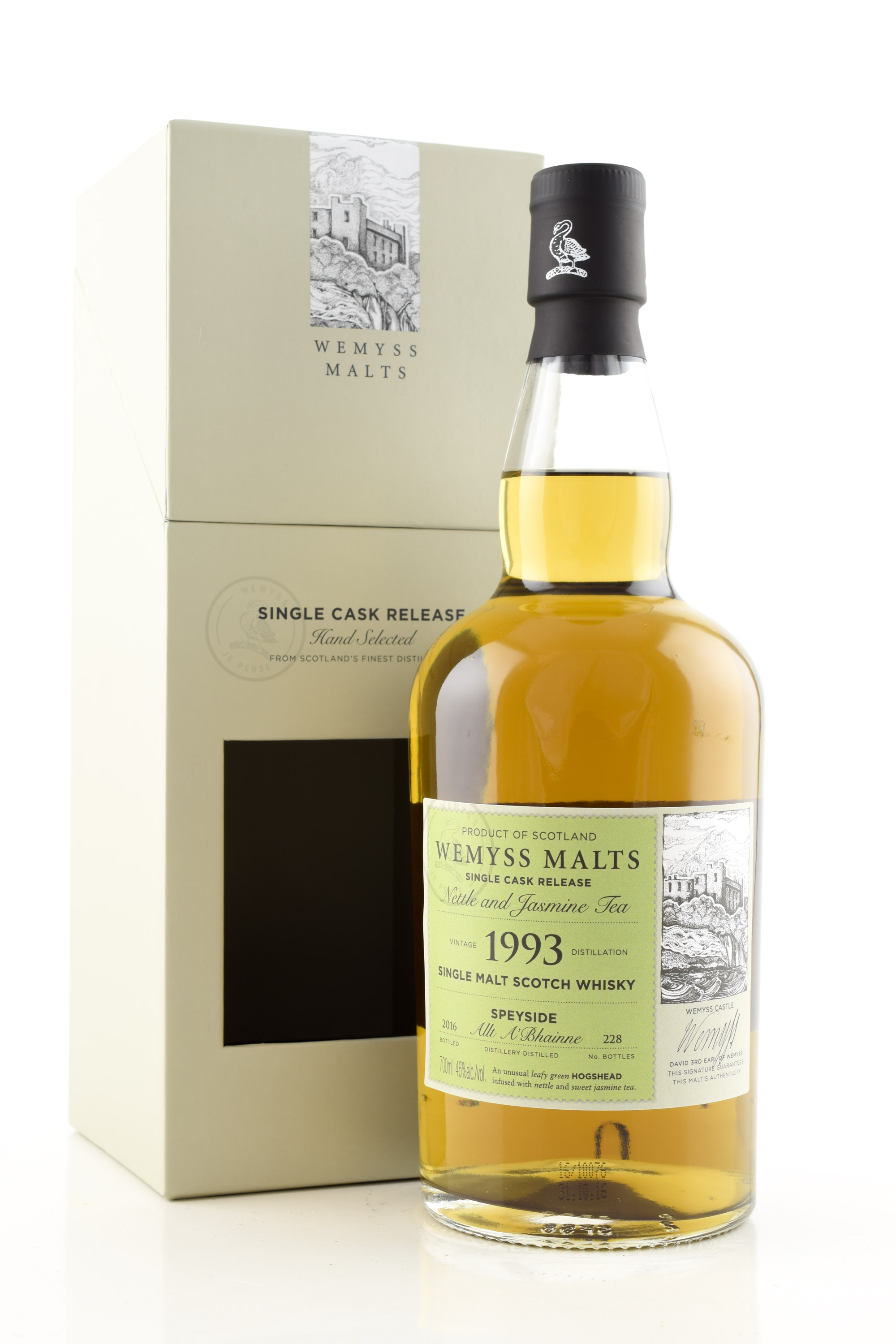 "Nettle and Jasmine Tea" 1993/2016 Bourbon Hogshead Allt-A-Bhainne Wemyss Malts 46% vol. 0,7l