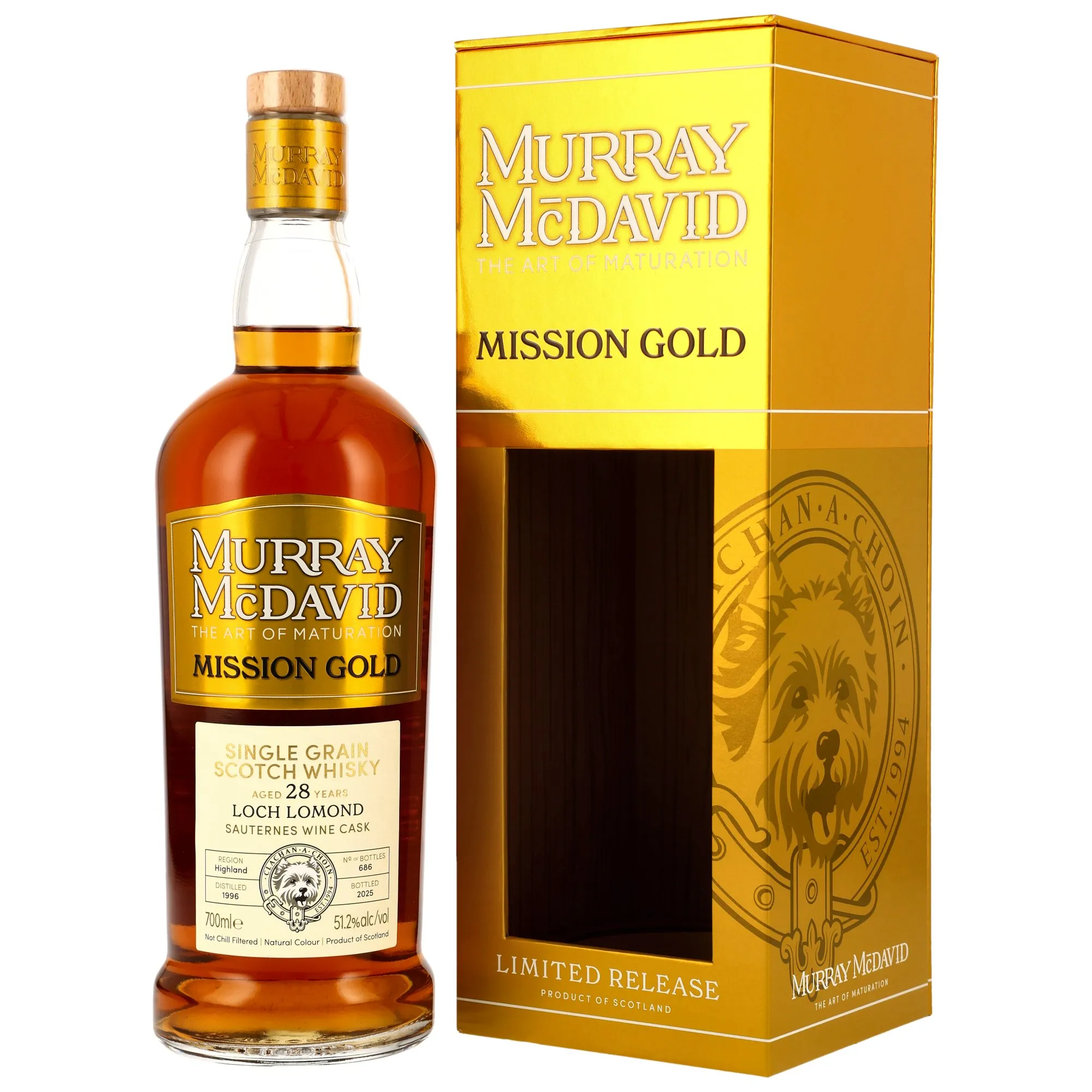 Loch Lomond Mission Gold 28 Year Old, Bourbon Barrel & Sauternes Wine Cask, Cask #42957 / 1910978 / 1920979, 1996, Murray McDavid, 51.2%