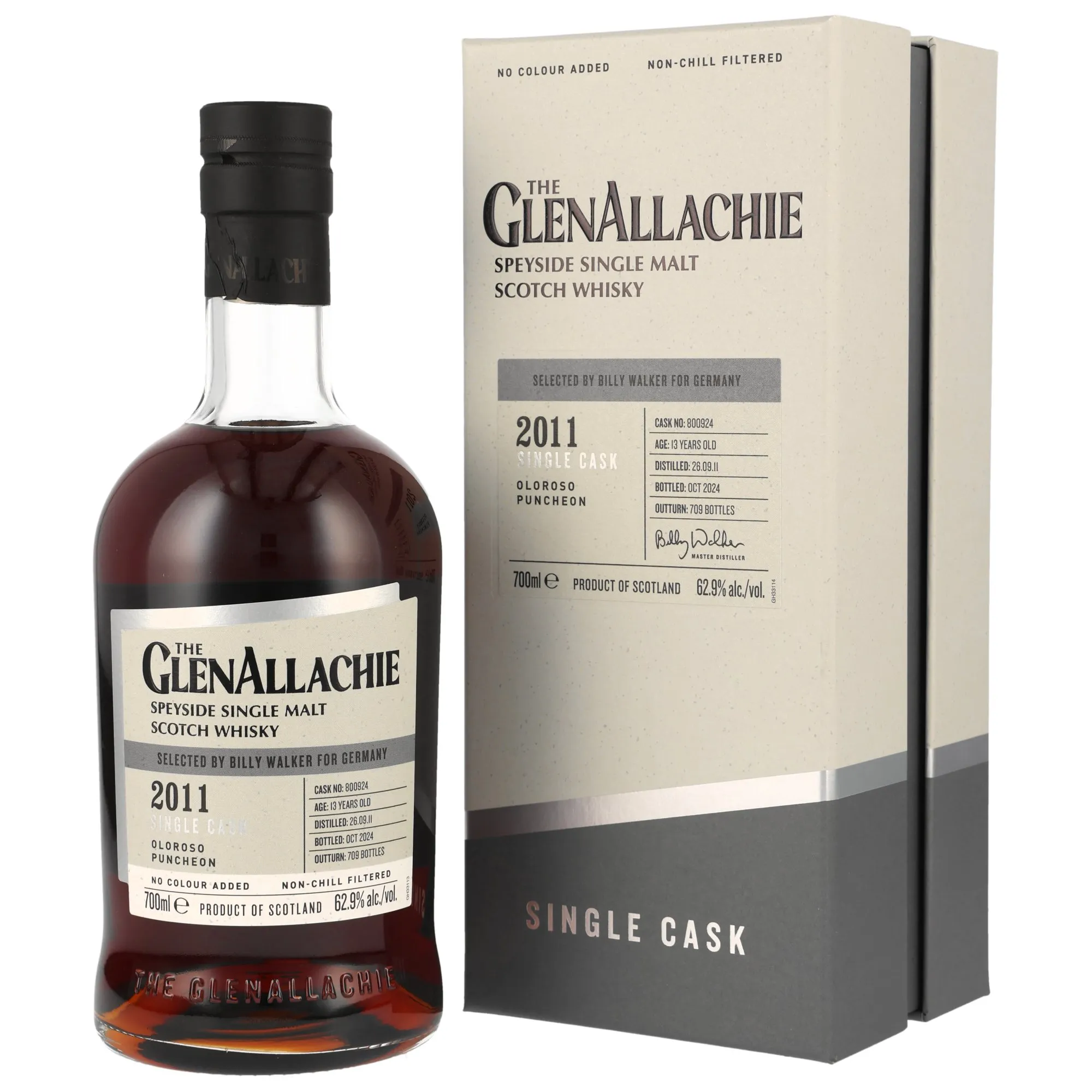 GlenAllachie 2011 Single Cask Oloroso Puncheon 13 Year Old, Oloroso Puncheon Cask, Cask #800924, 2024, 62.9%