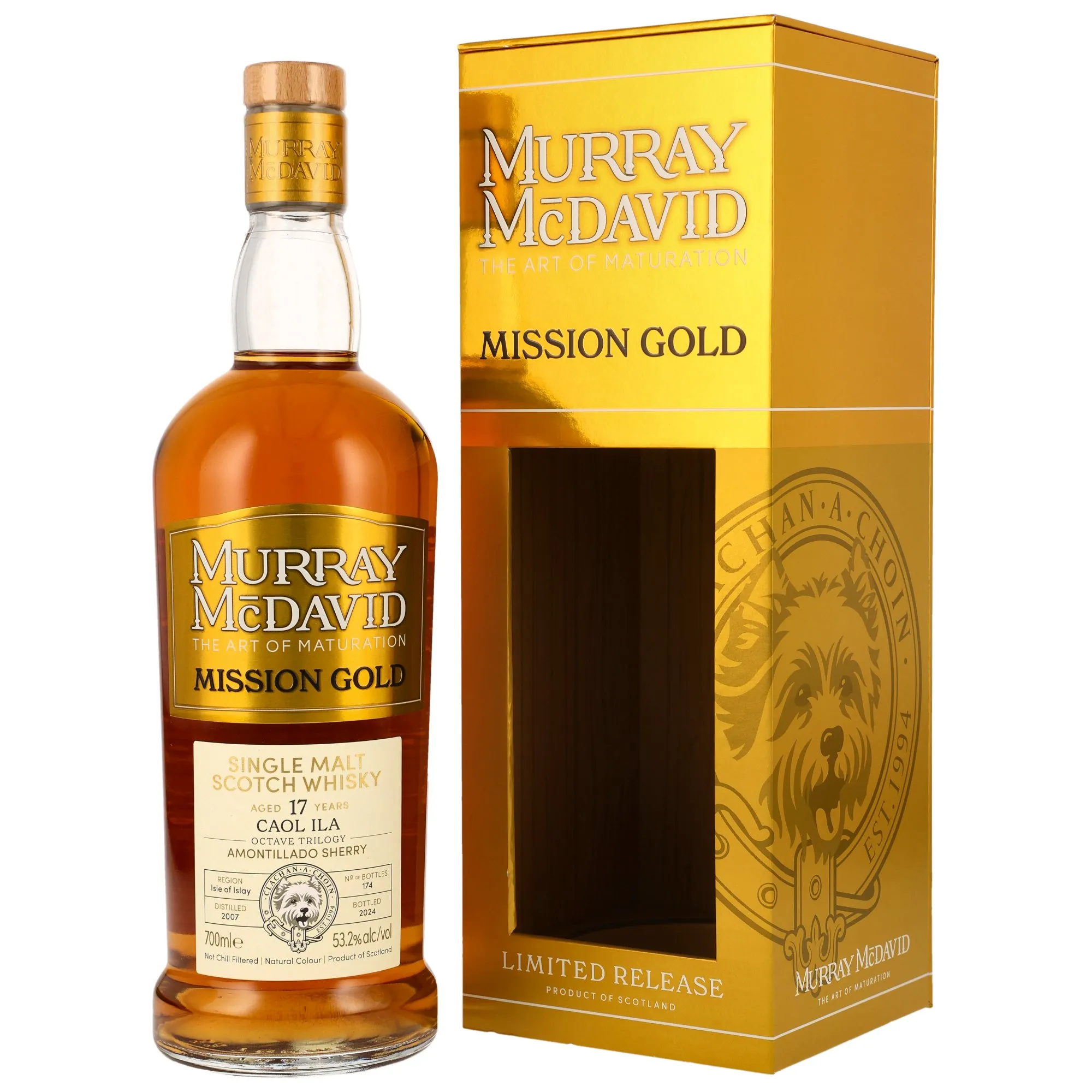 Caol Ila Mission Gold 17 Year Old, Amontillado Sherry Cask, Cask #2301847-48, 2007, Murray McDavid, 53.2%