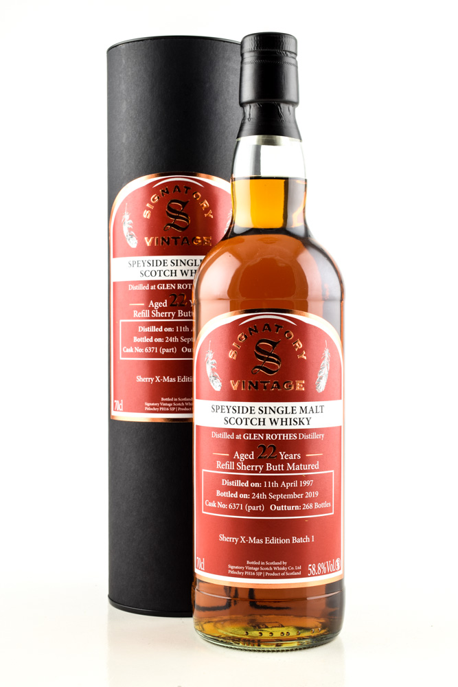 Glenrothes 22 year old 1997/2019 Refill Sherry Butt #6371 Vintage Signatory 58,8%vol. 0,7l