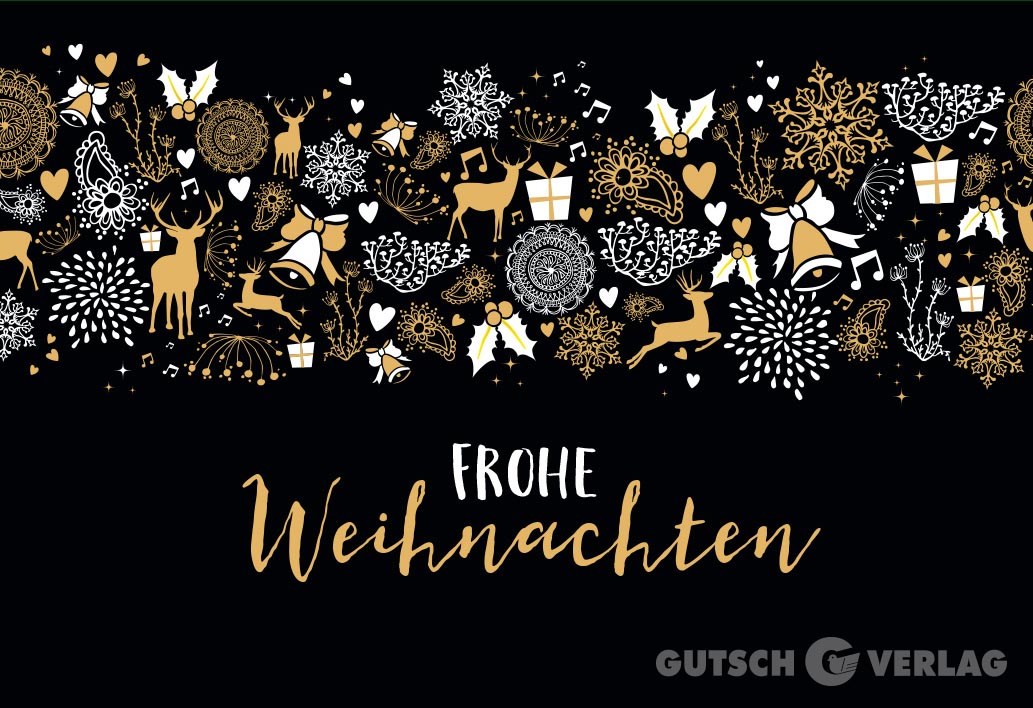 Christmas Greeting card - Merry Christmas Black / Gold Christmas Greeting card - Merry Christmas Black / Gold