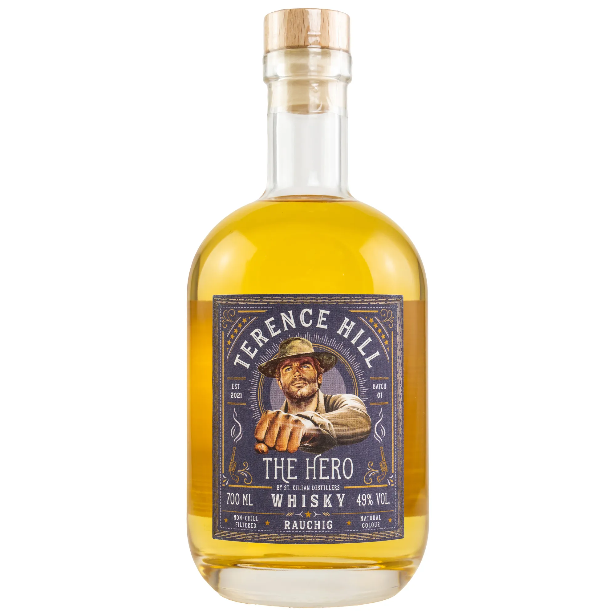 St. Kilian Distillers Terence Hill The Hero Whisky Rauchig, Rum & Bourbon Cask, Batch No. 01, 2021, 49%