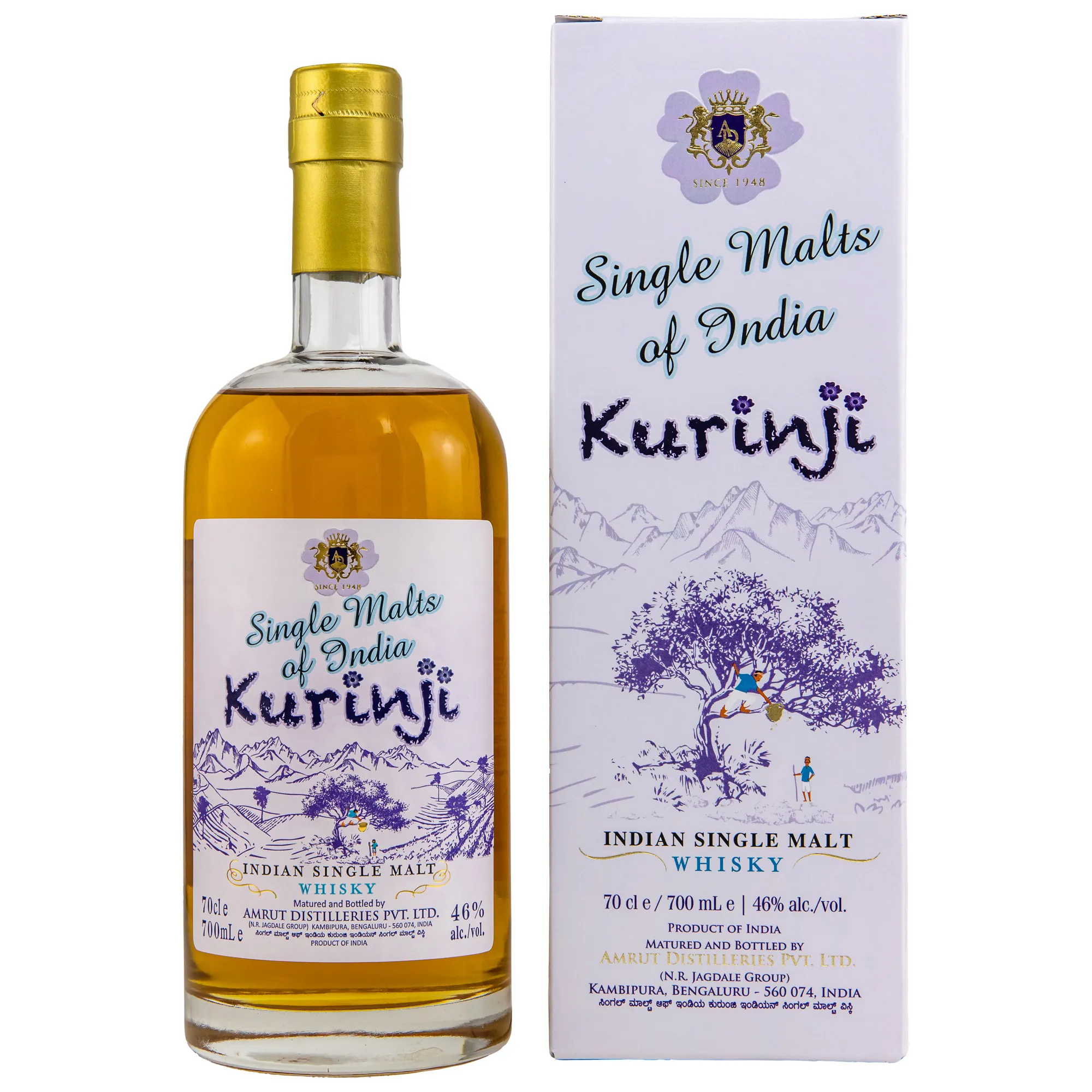 Amrut Kurinji - Single Malts of India, ex-Bourbon Cask, Batch No. B.01, 2022, 46%