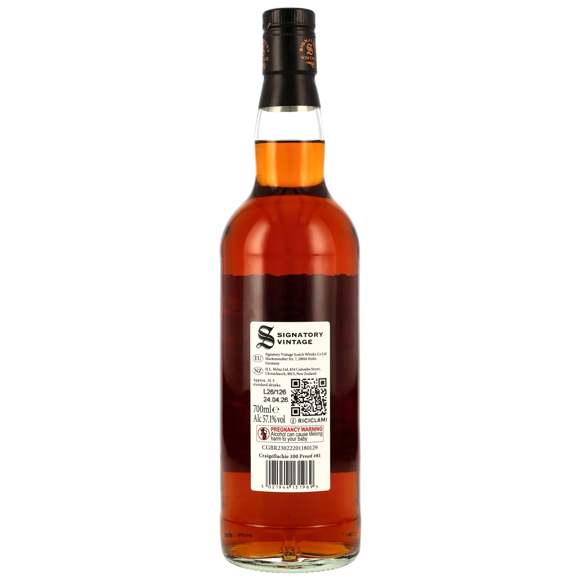 Craigellachie 2011/2026 - 15 Jahre - 1st Fill PX Sherry Butts Finish- Signatory 100 PROOF Edition #81