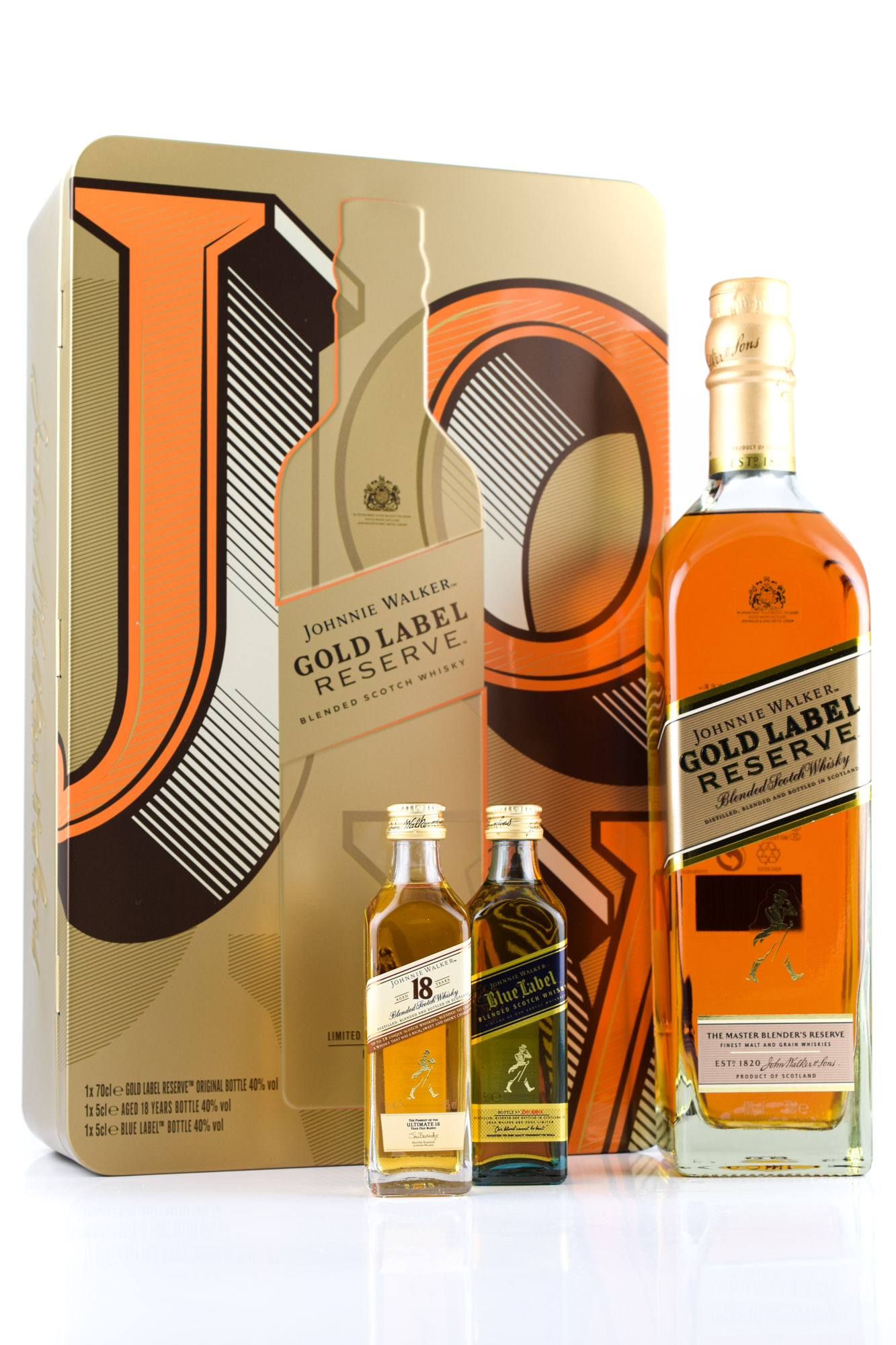 Johnnie Walker Gold Label Reserve 40%vol. 0,7l with 2 Miniatures