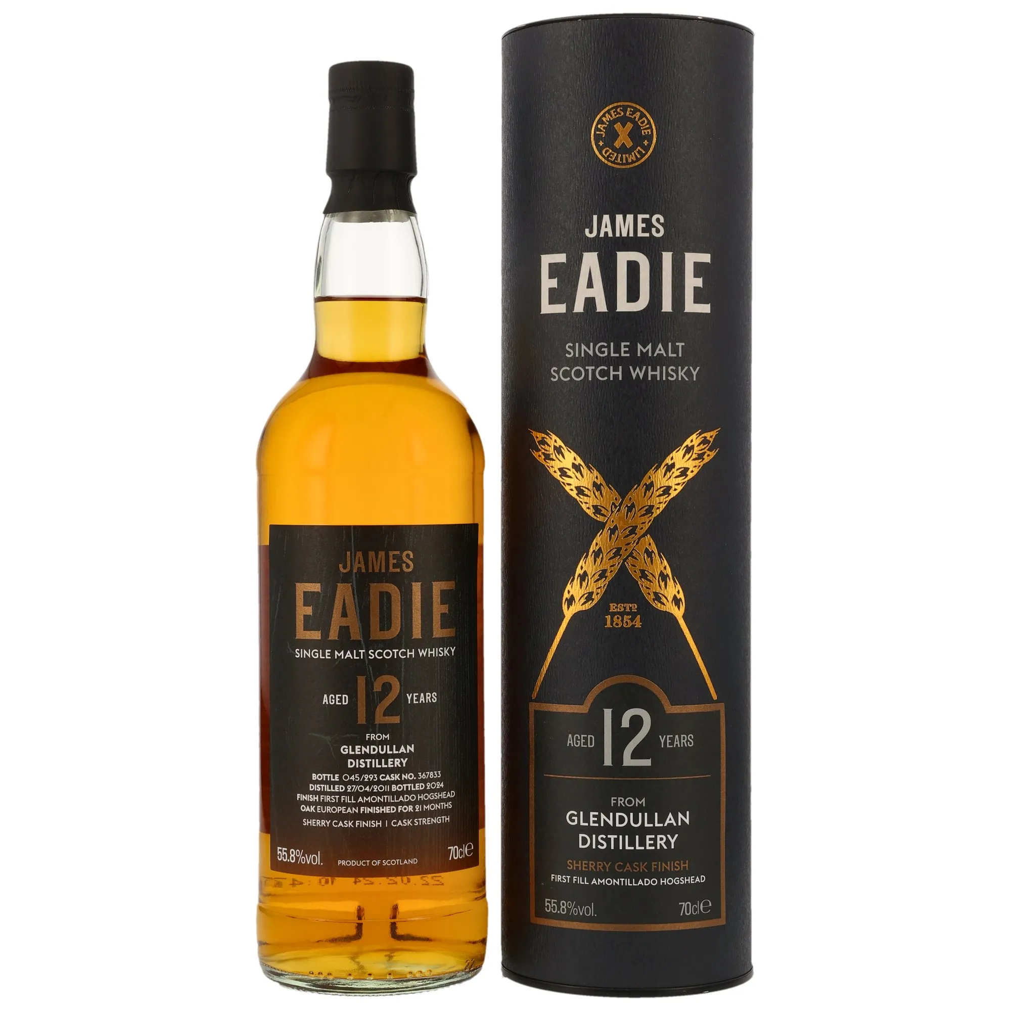 Glendullan First Fill Amontillado 12 Year Old, Amontillado Hogshead Cask, Cask #367833, 2011, James Eadie, 55.8%