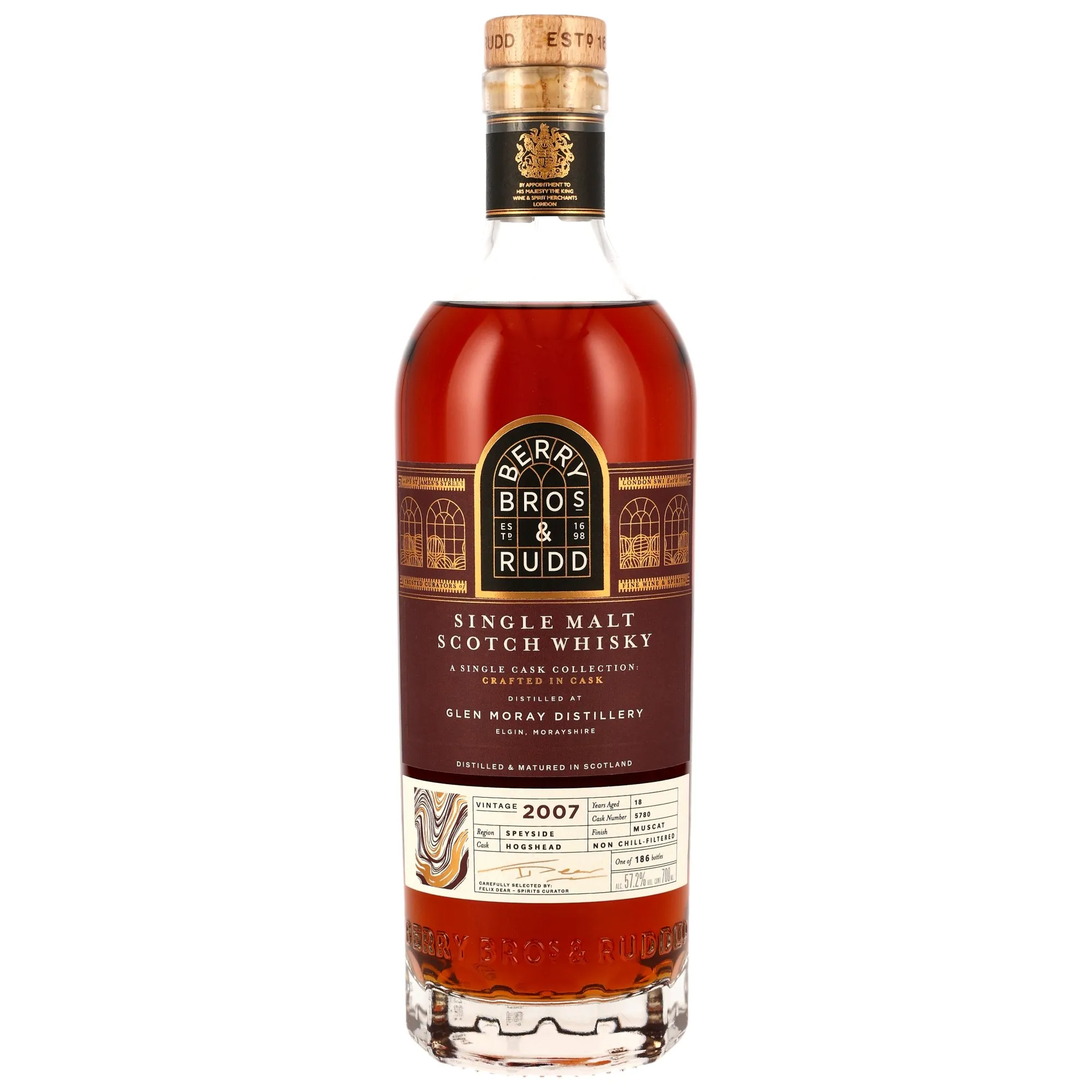 Glen Moray 2007/2025 - 18 Year Old - Muscat Cask Finish #5780 (Berry Bros & Rudd)