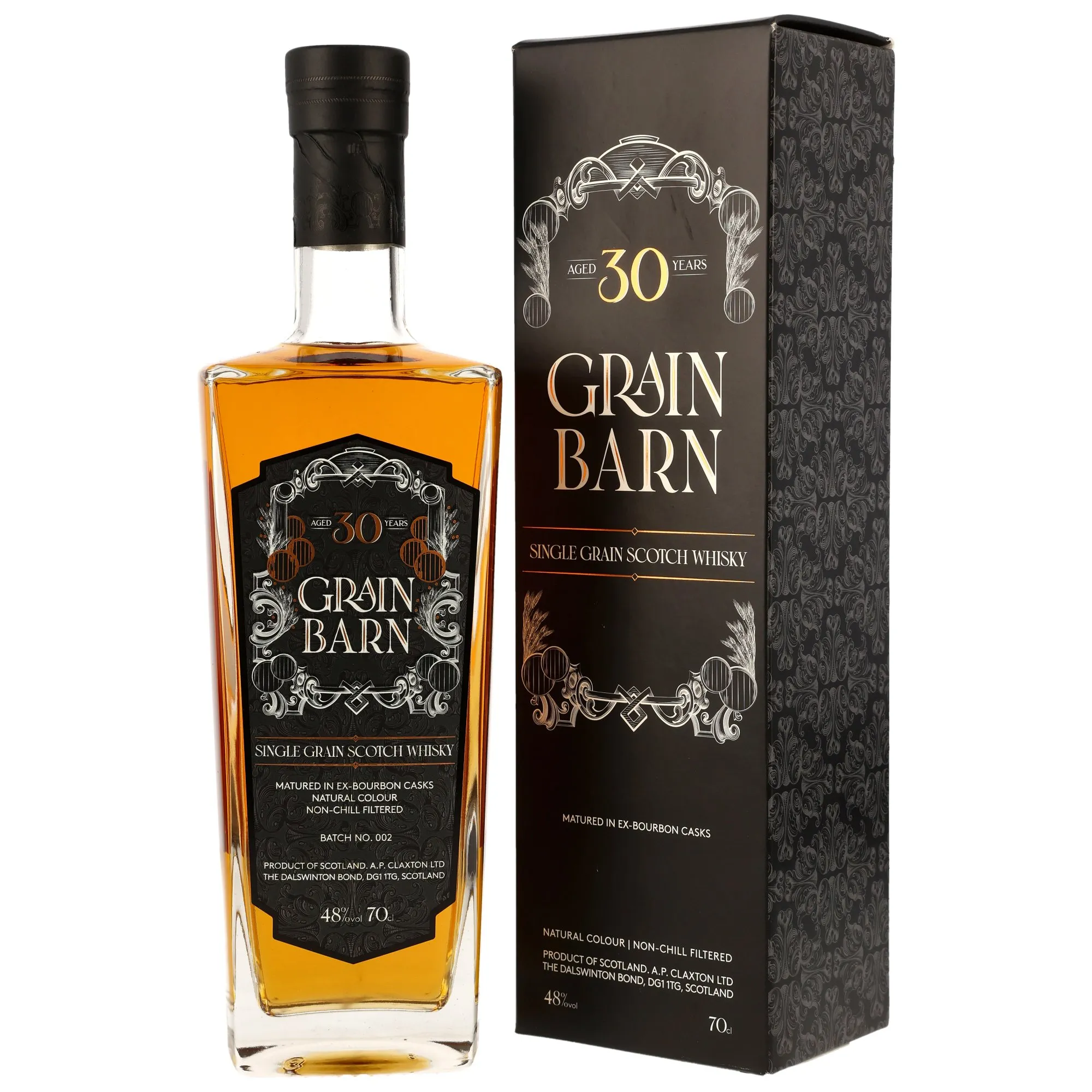 Claxton's Grain Barn 30 Year Old, Bourbon Cask, Batch No. 002, 1992, Claxton's, 48%