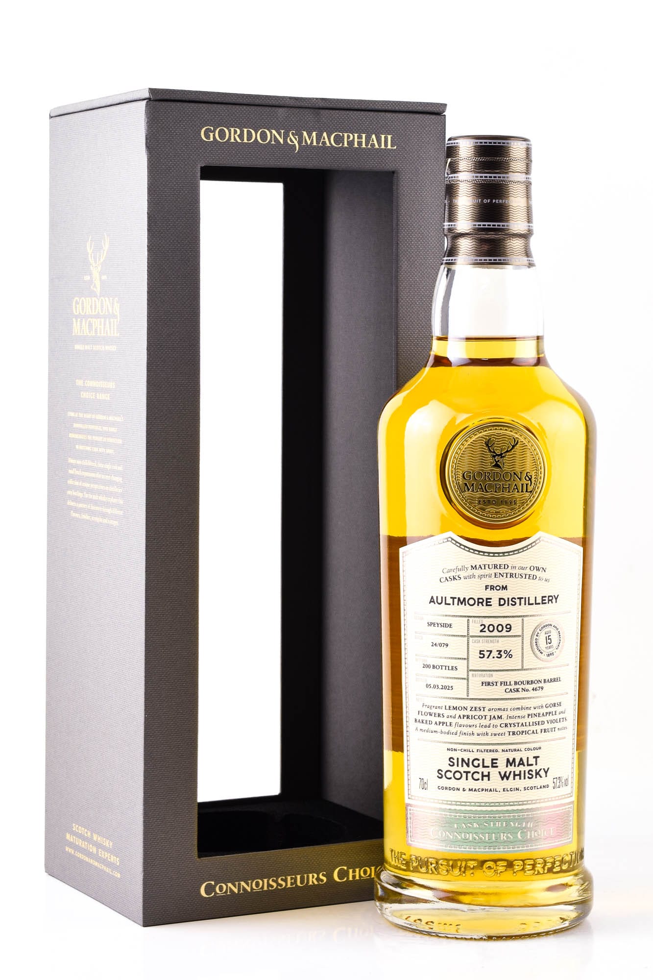 Aultmore 15 year old 1st-fill Bourbon Barrel #4679 Gordon & MacPhail Connoisseurs Ch.