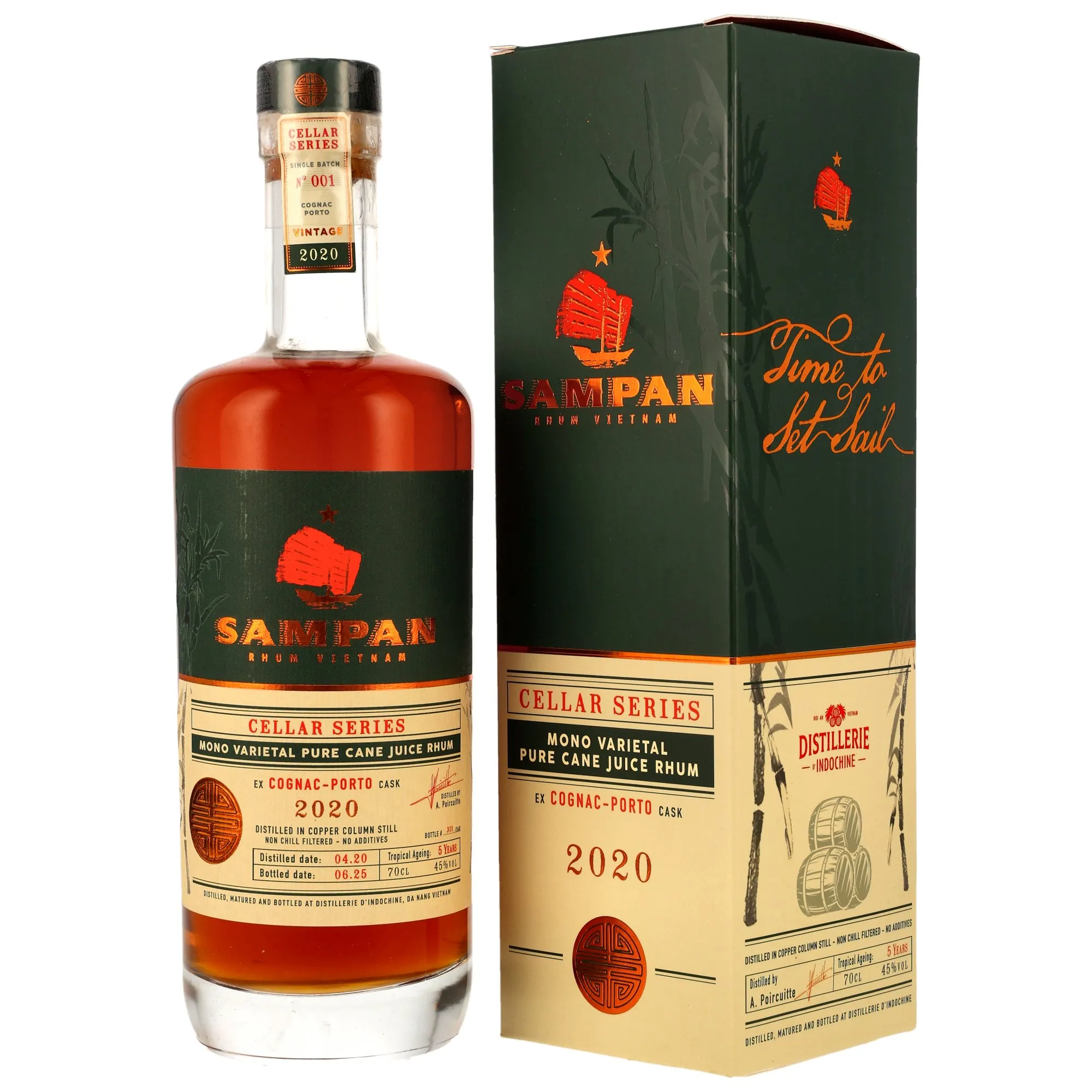 SAMPAN Rhum 2020/2025 - 5 Jahre - Cognac-Porto Cask - Cellar Series (Vietnam)