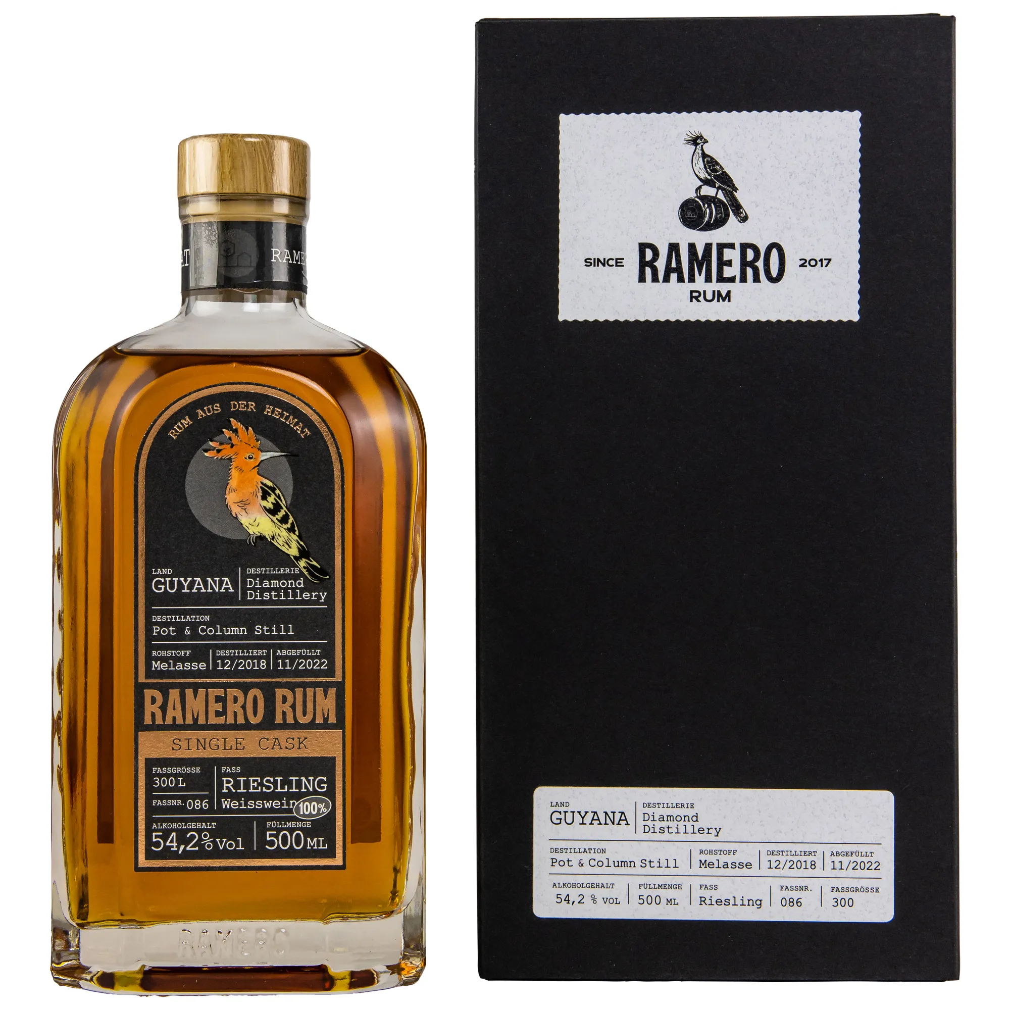 RAMERO Rum 2018/2022 - 4 Year Old - Single Cask Riesling