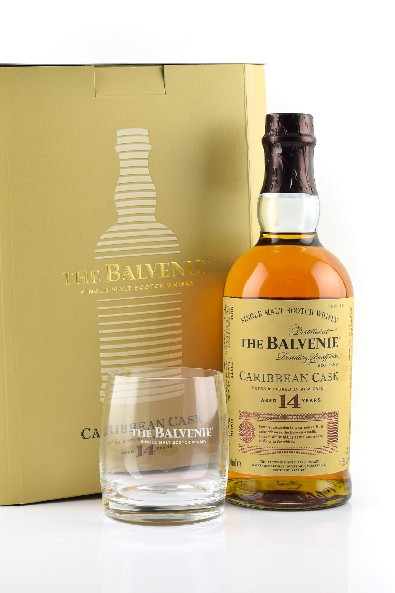 Balvenie 14 Jahre Caribbean Cask mit Tumbler