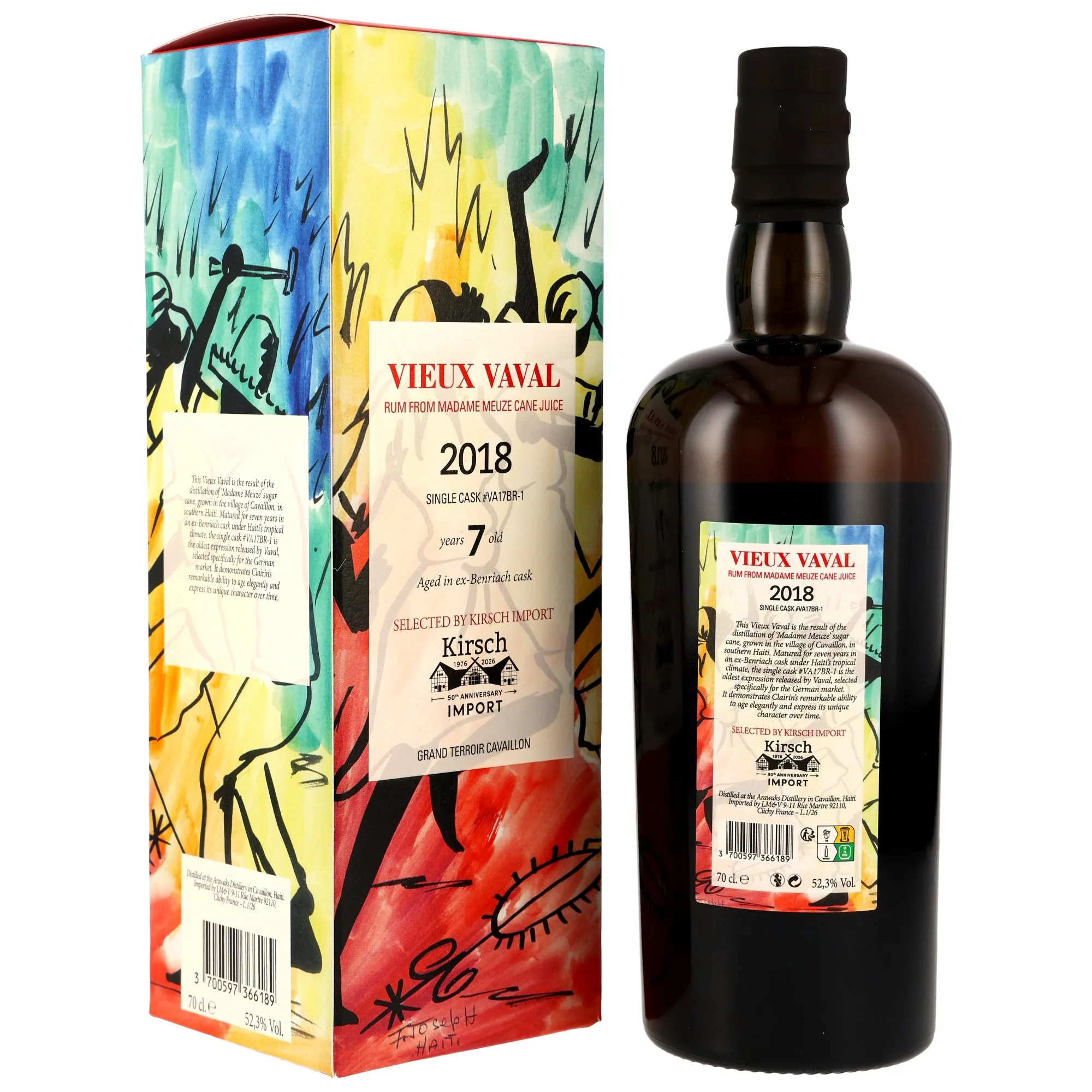CLAIRIN Vaval 2018 - 7 Jahre - Ex-Benriach Single Cask #VA17BR-1 - 50th Anniversary Kirsch Import