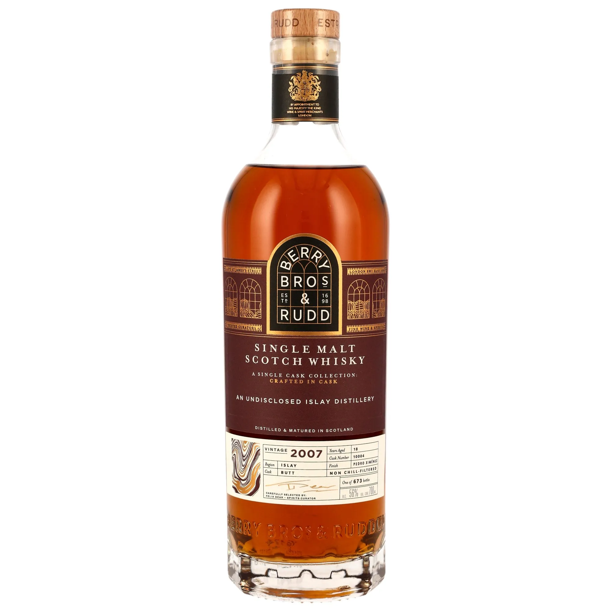 Single Islay Malt 2007/2025 - 18 Year Old - PX Sherry Cask Finish #10004 (Berry Bros & Rudd)