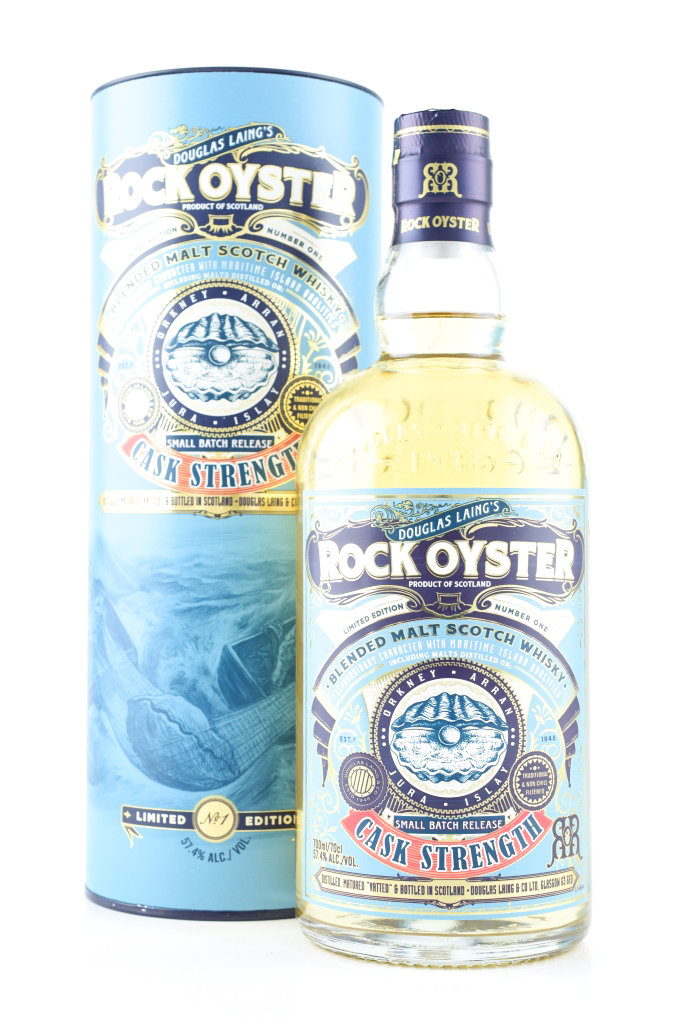 *Rock Oyster Cask Strength Island Blended Malt Douglas Laing 57,4%vol. 0,7l - ohne Geschenkpackung