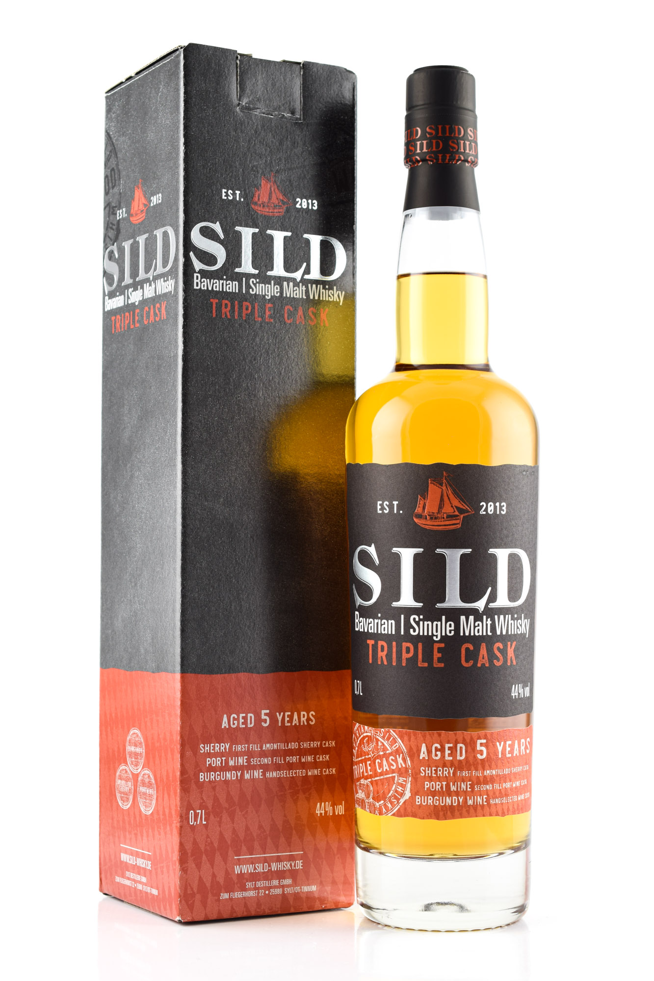 Sild Triple Cask 5 Year Old, Amontillado Sherry, Port Wine & Burgundy Wine Cask, 44%