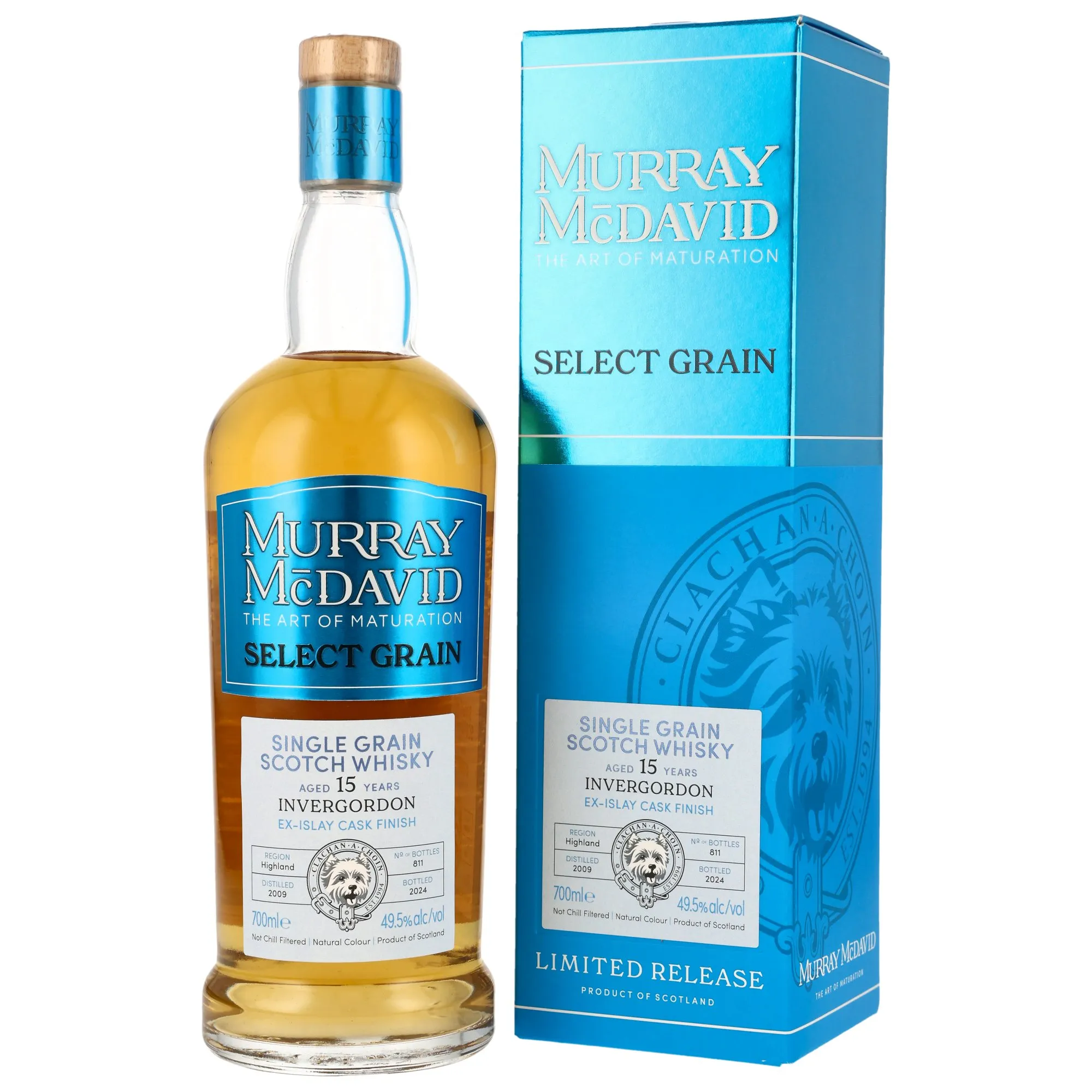 Invergordon Select Grain 15 Year Old, Bourbon Hogsheads & Ex-Islay Cask Finish, 2009, Murray McDavid, 49.5%