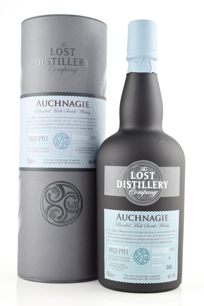 Auchnagie Blended Malt Scotch Whiskey - Distillery Lost 46% vol. 0,7l - old Design Auchnagie Blended Malt Scotch Whiskey - Distillery Lost 46% vol. 0,7l - old Design