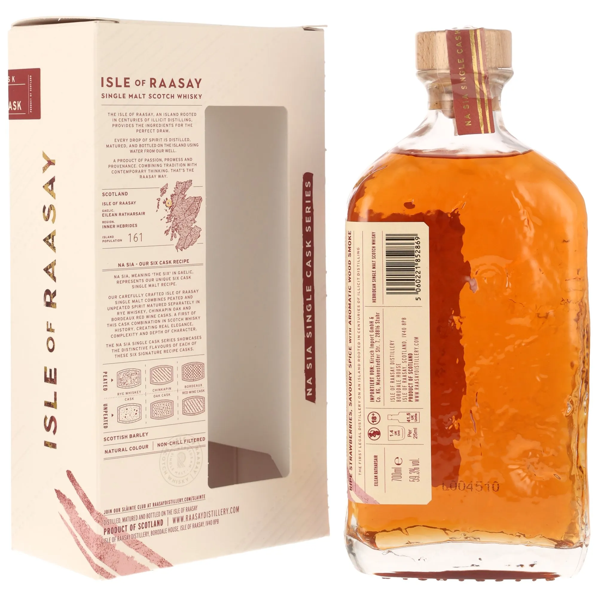 Isle of Raasay 2018/2026 - 7 Year Old - Single Malt Whisky - Peated Bordeaux Red Wine Single Cask #18/792