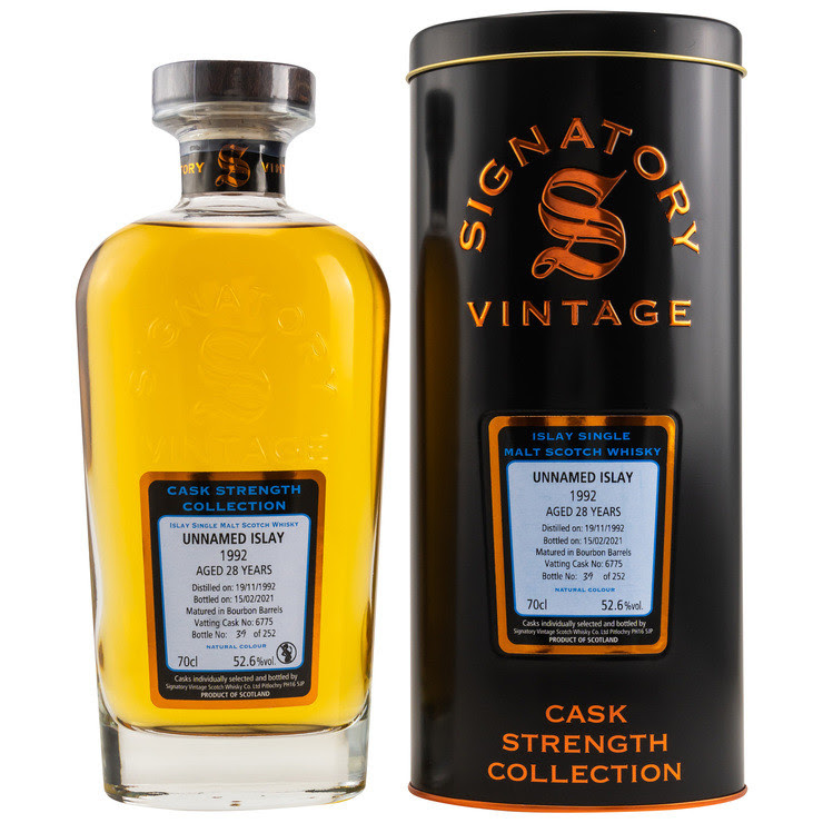 Unnamed Islay 28 year old 1992/2021 Bourbon Barrels #6775 Signatory Cask Strength Coll. 52,6%vol. 0,7l