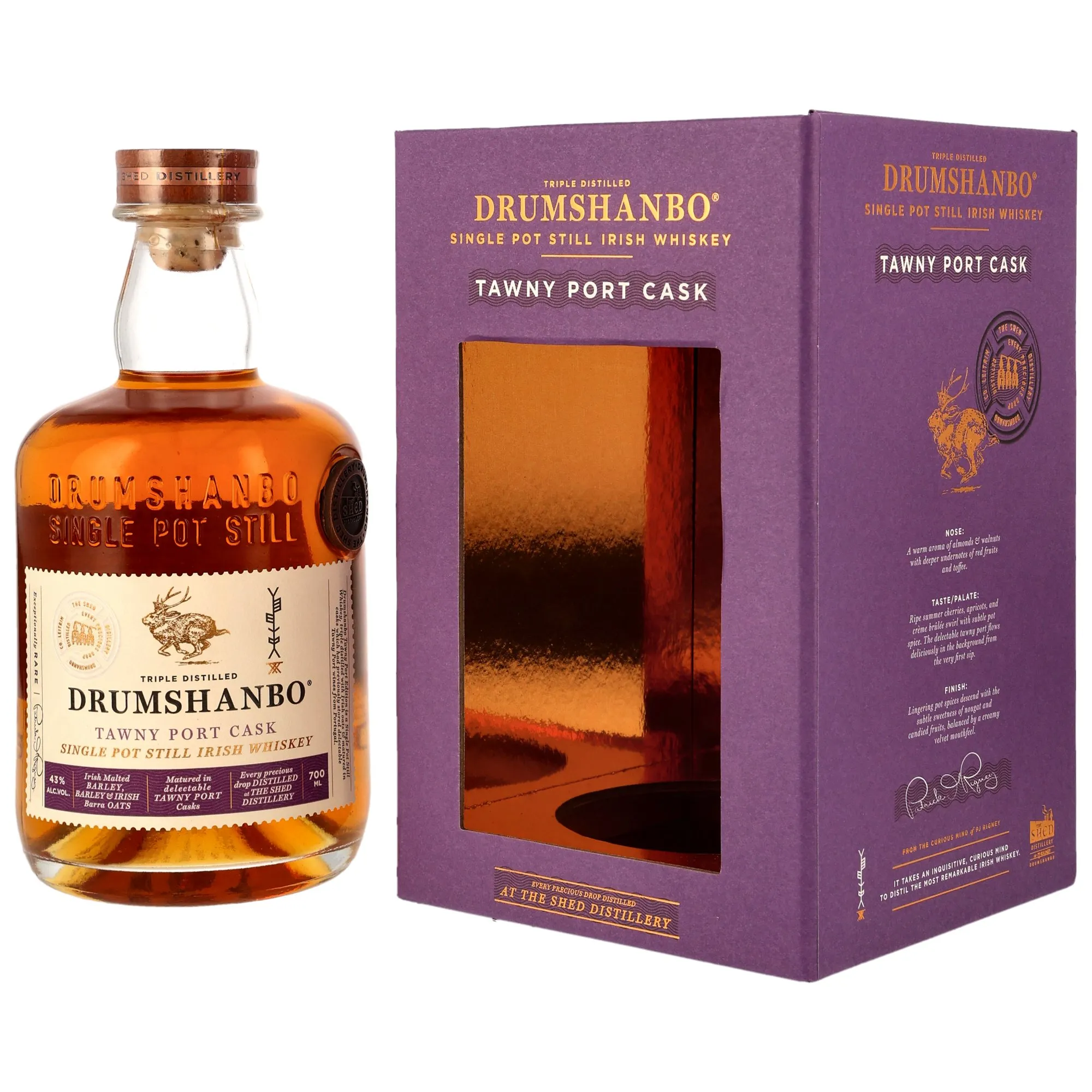 Drumshanbo Single Pot Still Tawny Port Cask 7 Year Old, Tawny Port Cask, 2025, 43%