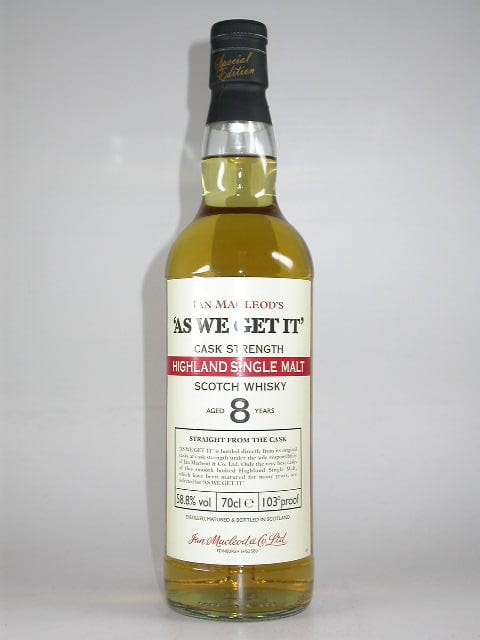 "AS WE GET IT" 8 Jahre Highlands Ian MacLeod 58,8%vol. 0,7l