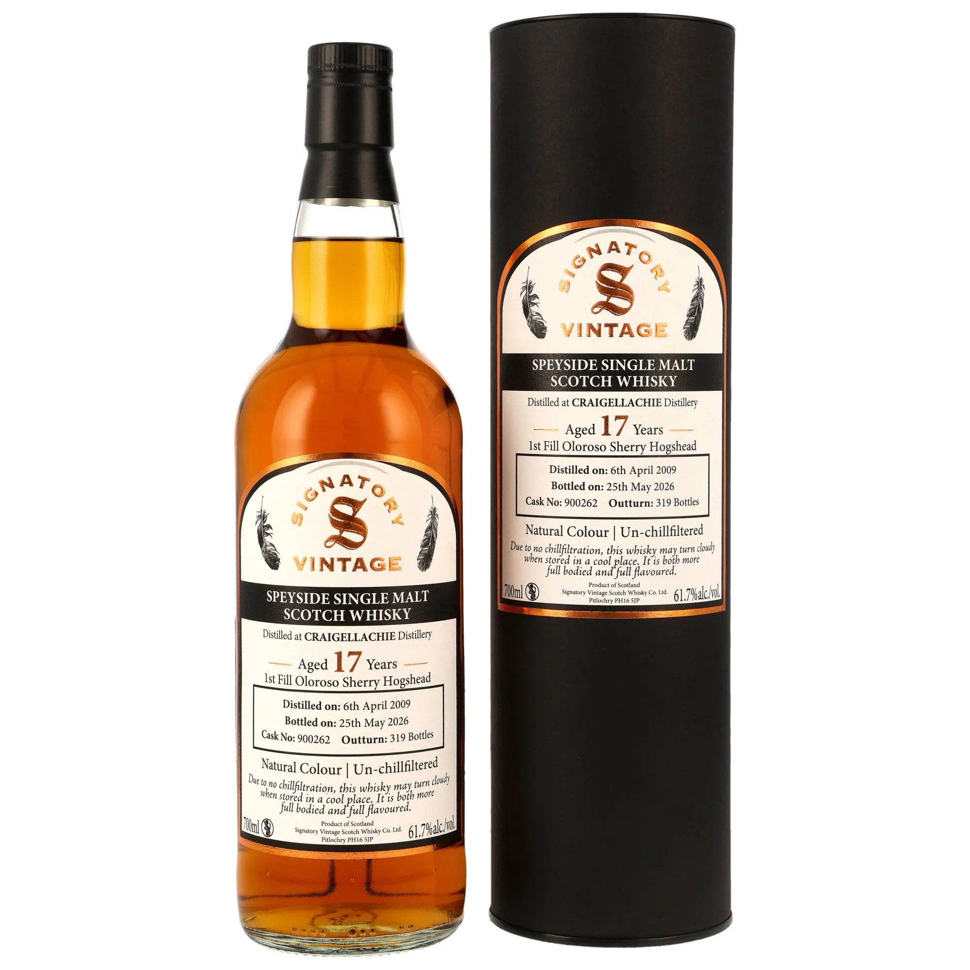 Craigellachie 2009/2026 - 17 Year Old - 1st Fill Oloroso Sherry Cask #900262- Sig