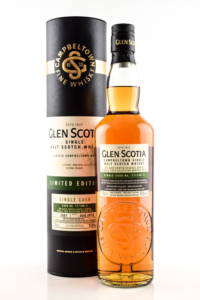 Glen Scotia 2007/2018 Single Cask # 17 / 106-3 57.2% vol. 0,7l