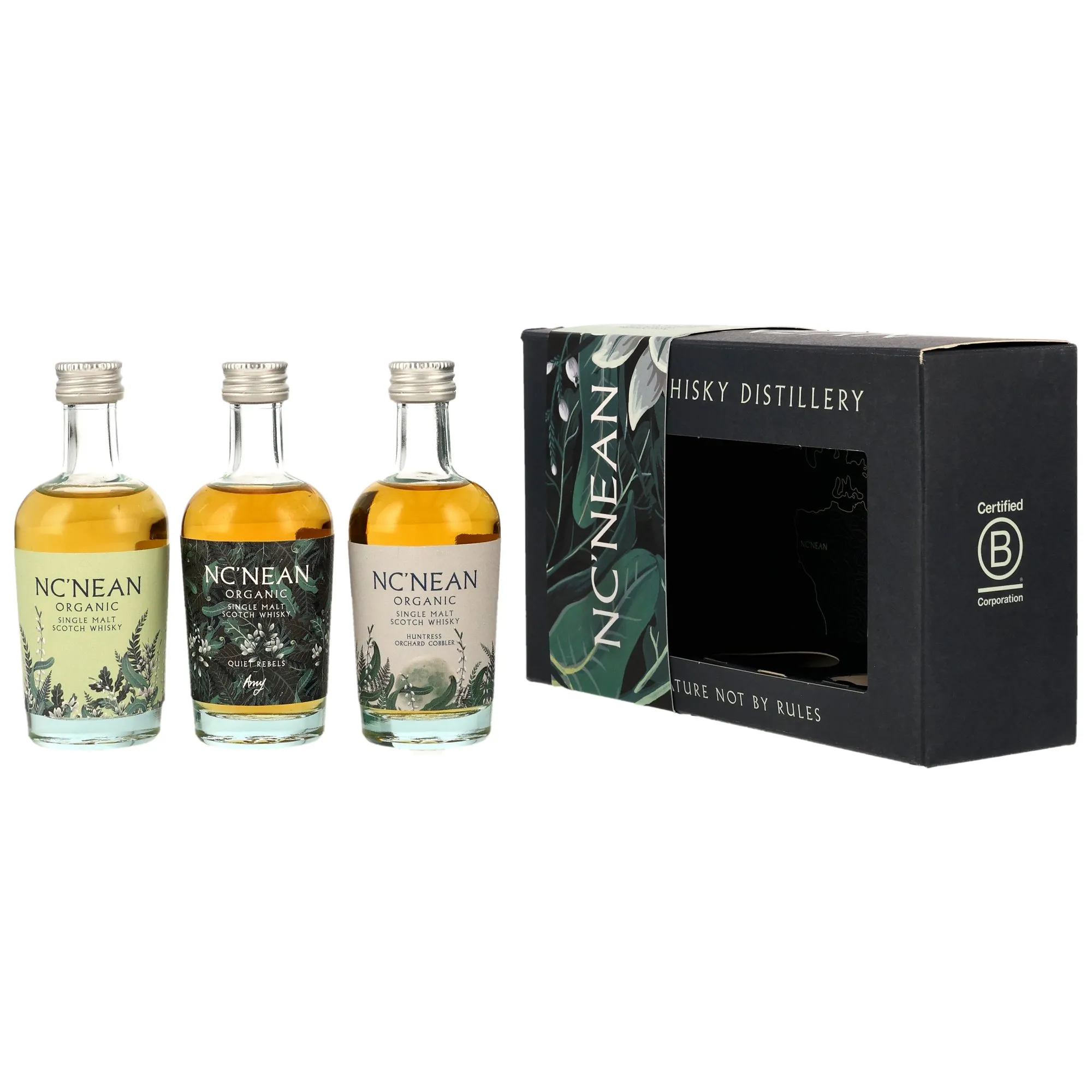 Nc'nean Organic Single Malt Whisky - Miniatur Geschenk Set 3x0,05l