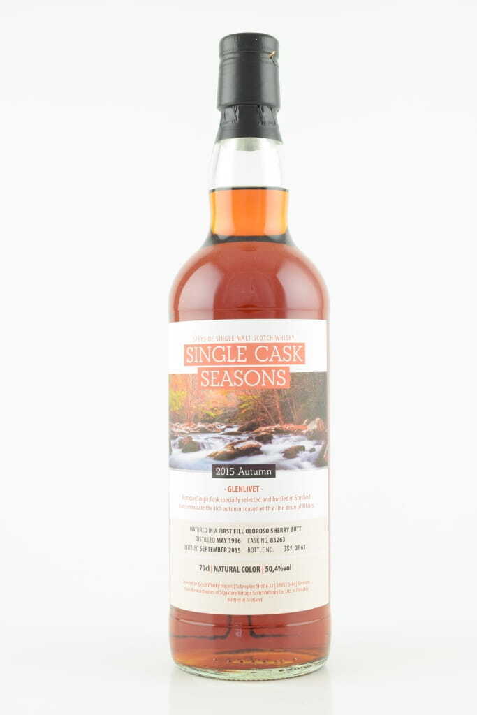 Glenlivet 19 Year Old 1st-fill Oloroso Butt Single Cask Seasons Signatory 50.4% vol. 0,7l Glenlivet 19 Year Old 1st-fill Oloroso Butt Single Cask Seasons Signatory 50.4% vol. 0,7l