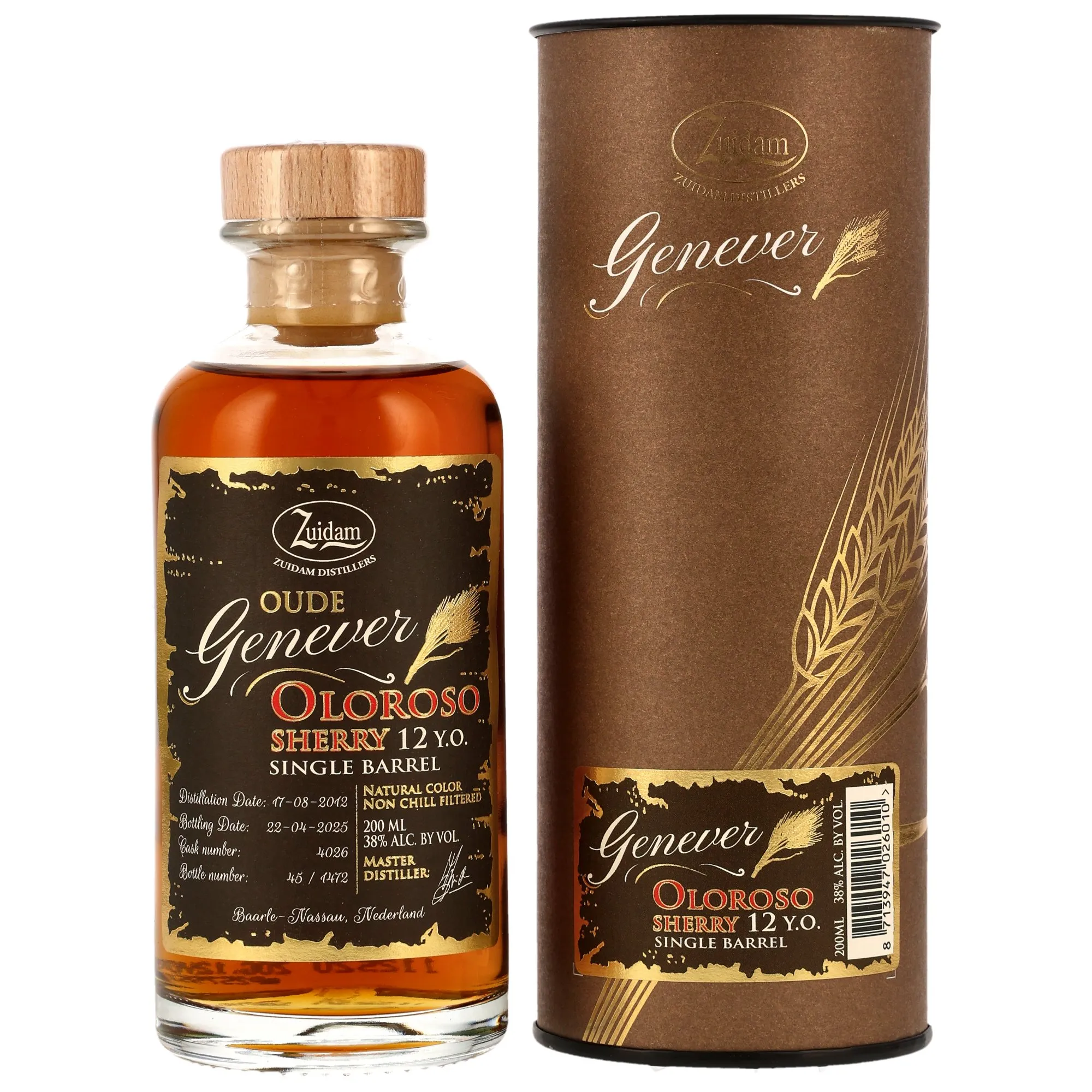 Zuidam Oude Genever 2012/2025 -12 Jahre - Oloroso Barrel #4026 - 200ml
