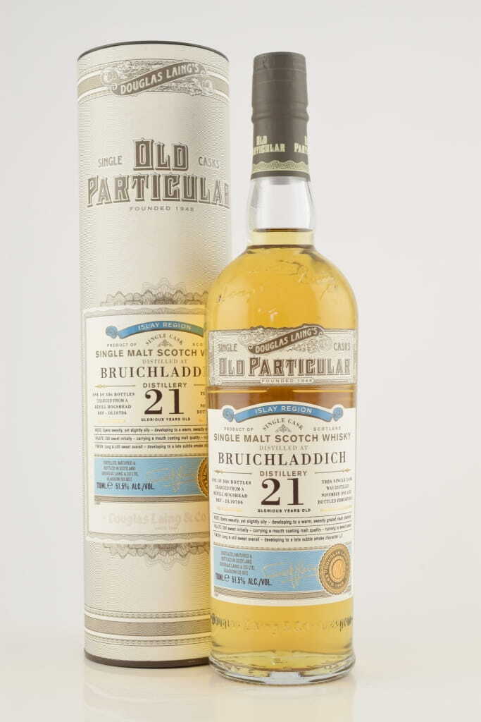 Bruichladdich 21 Year Old Refill Hogshead 1993/2015 Douglas Laing "Old Particular" 51.5% vol. 0,7l Bruichladdich 21 Year Old Refill Hogshead 1993/2015 Douglas Laing "Old Particular" 51.5% vol. 0,7l