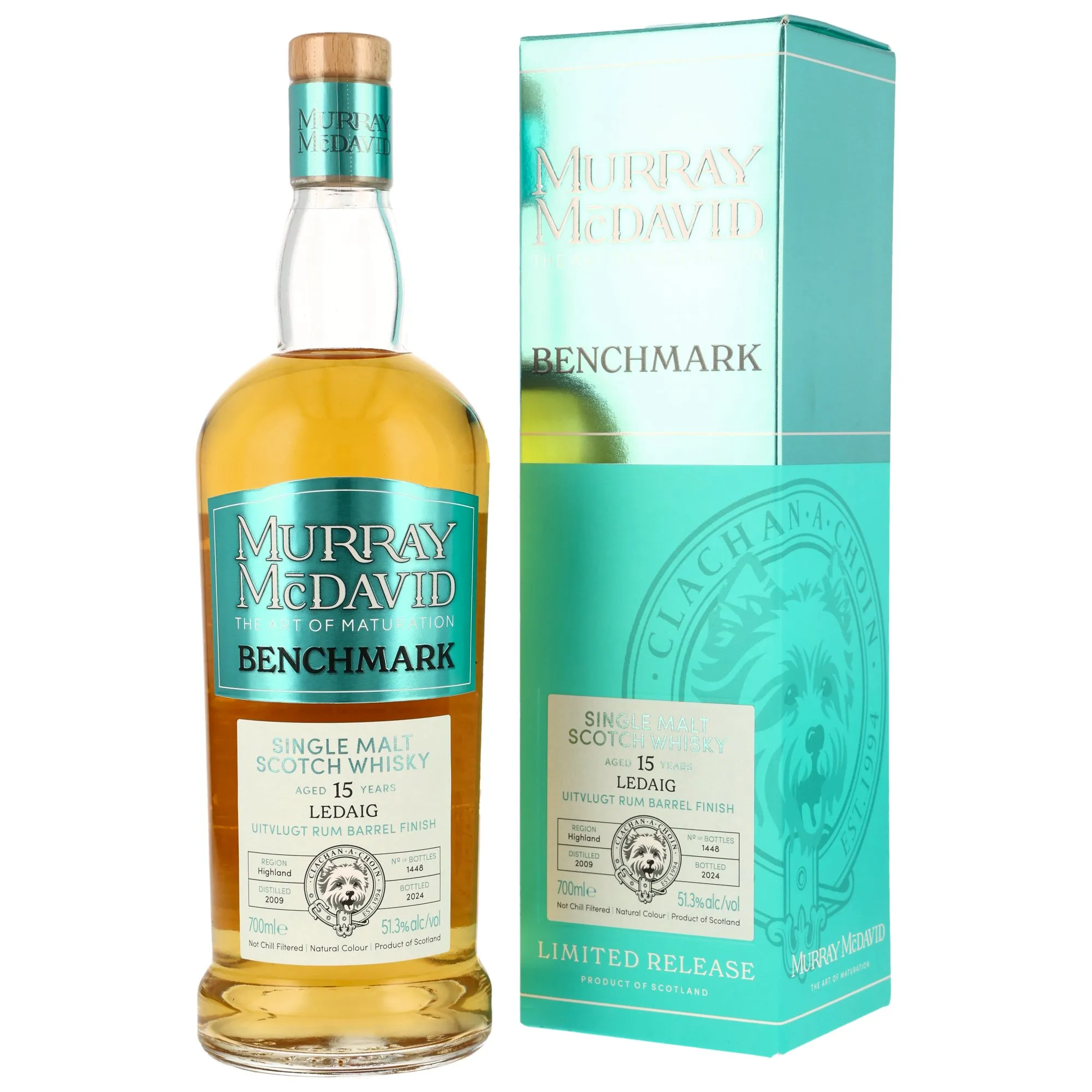Ledaig Benchmark 15 Year Old, Uitvlugt Rum Barrel Cask, 2009, Murray McDavid, 51.3%