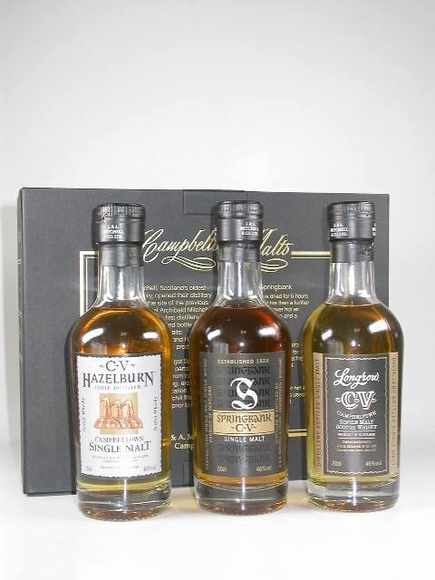 The Campbeltown Malts - Springbank C.V./Longrow C.V./Hazelburn C.V. "Chairman Vatting" 46%vol. 3x 0,
