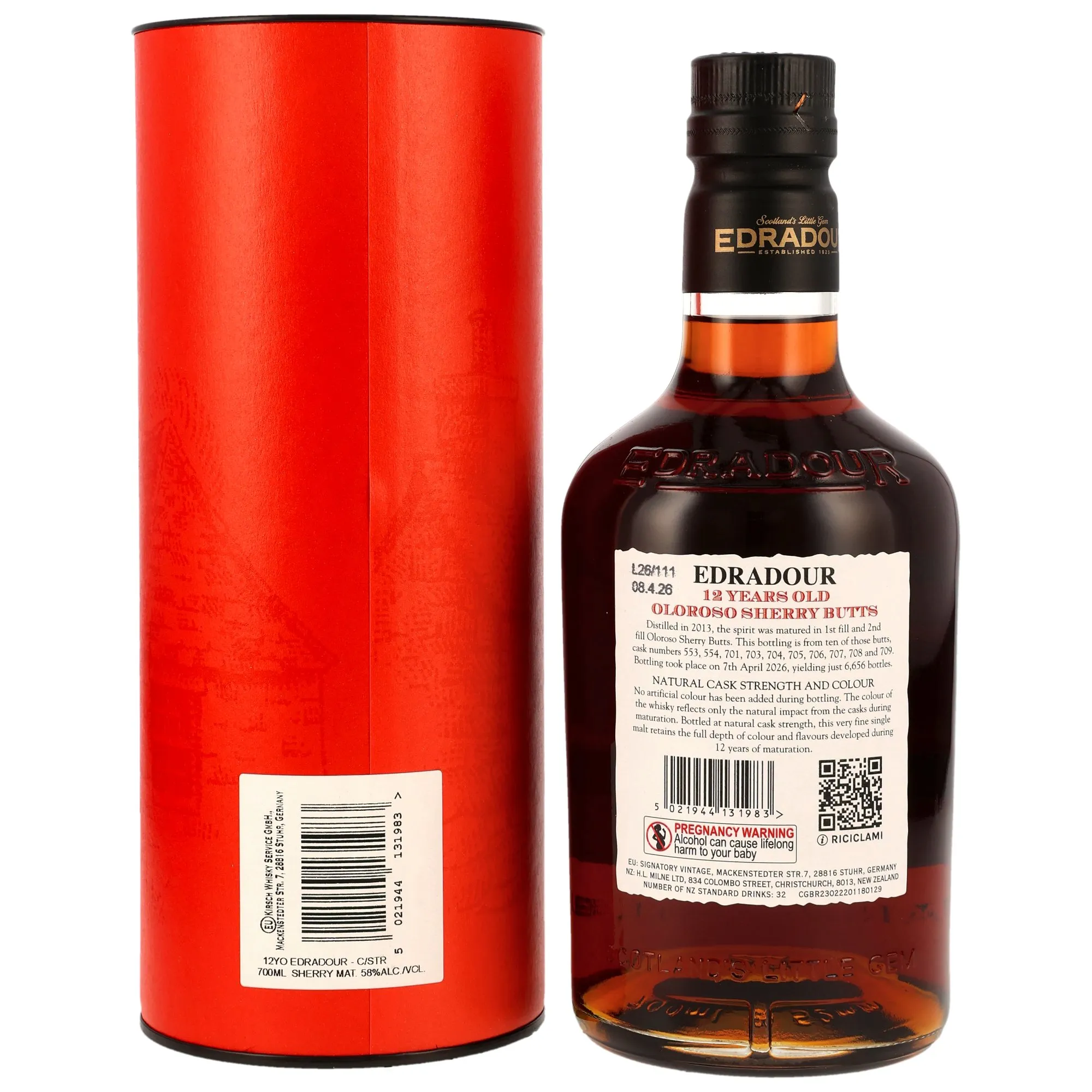 Edradour 2013/2026 - 12 Jahre Oloroso Sherry Butts Natural Cask Strength Batch #8