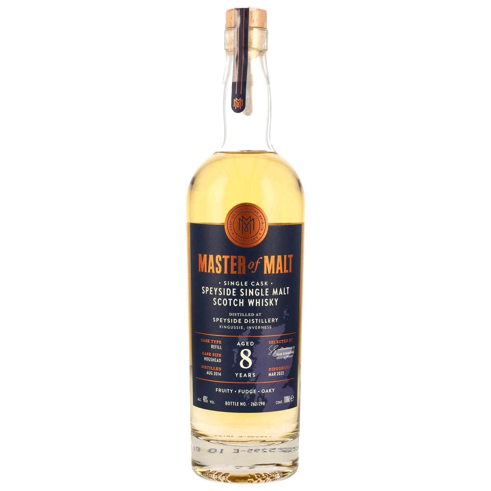 Speyside Secret Speyside 8 Year Old, Refill Hogshead Cask, 2014, Master of Malt, 40%