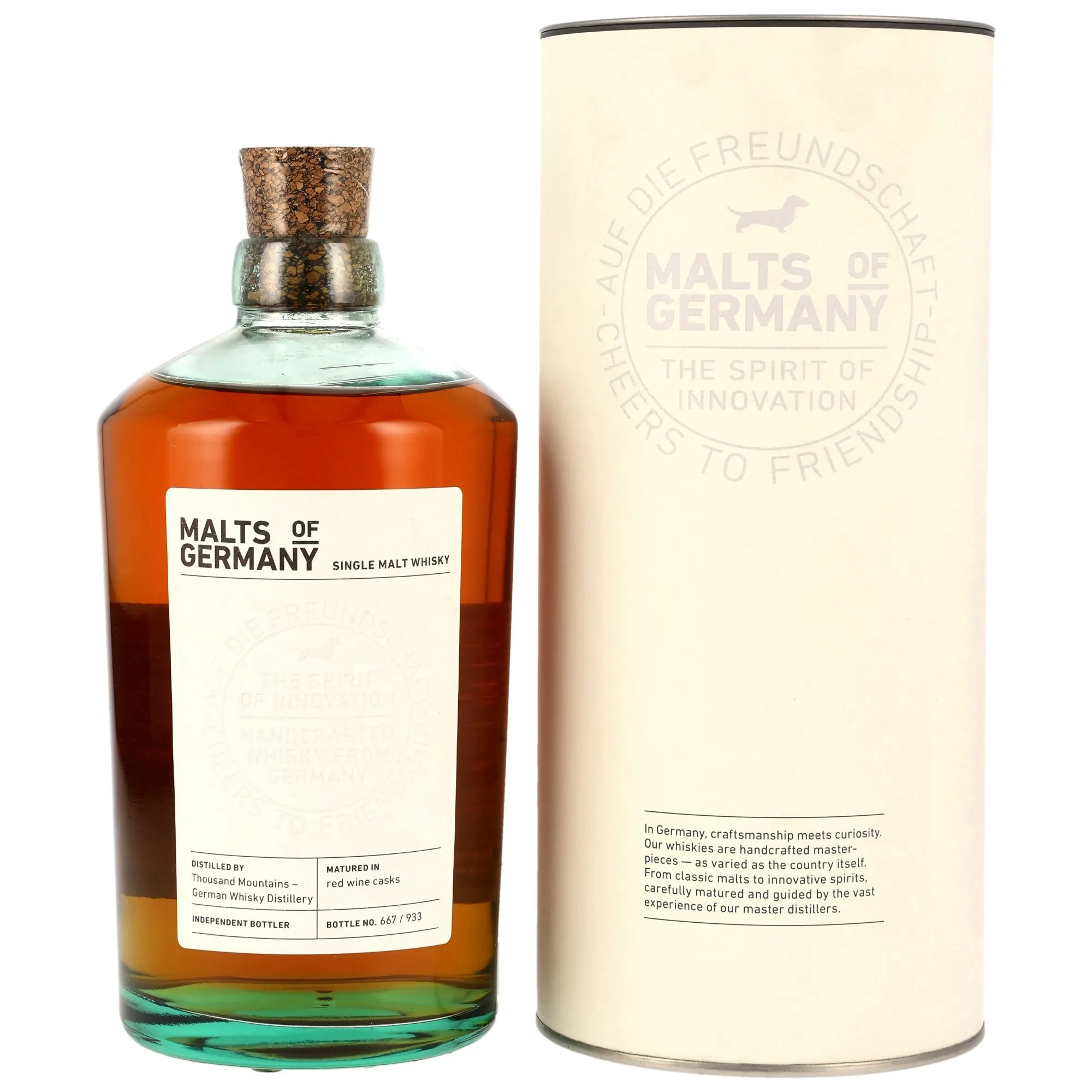 Thousand Mountains Malts of Germany 5 Year Old, Red Wine Cask, Batch No. 1, Malts of Germany, 46%