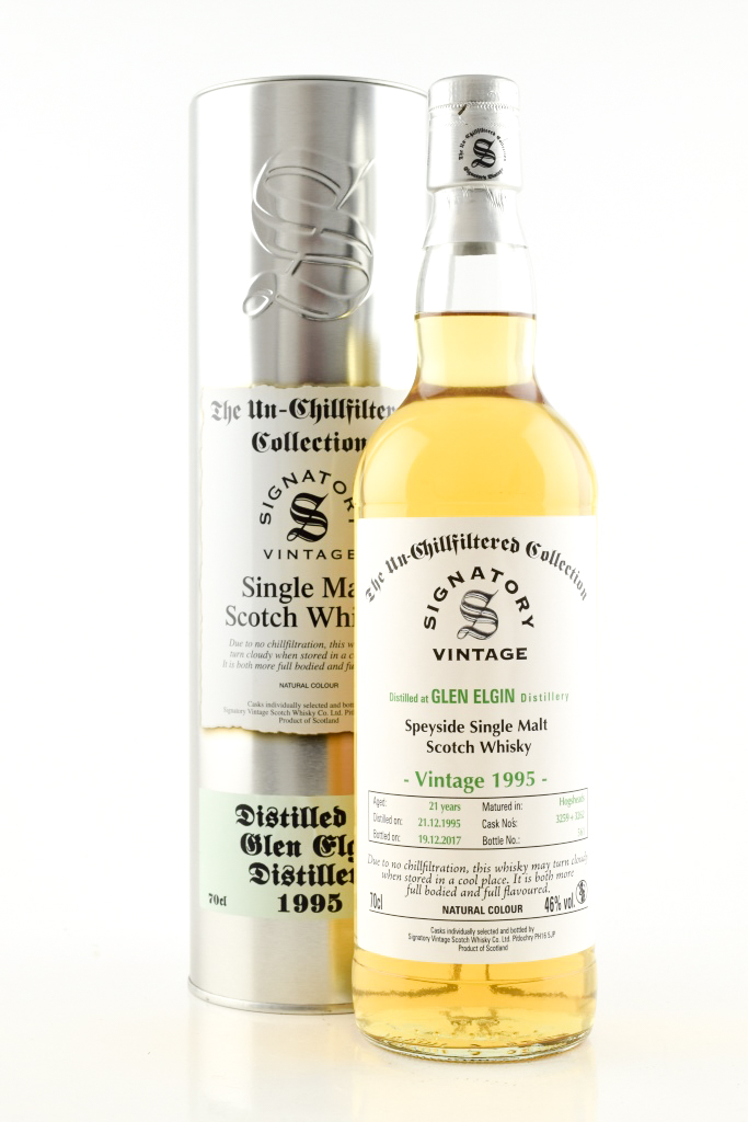 Glen Elgin 21 Year Old 1995/2017 hogsheads # 3259 & # 3262 Un-chillfiltered Signatory 46% vol. 0,7l