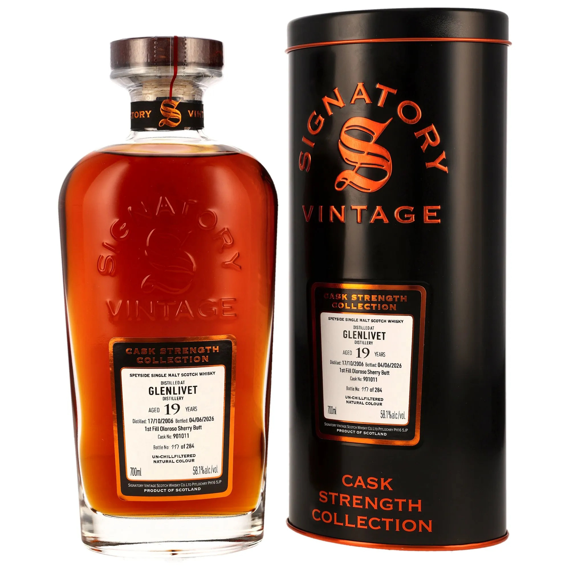 Glenlivet 2006/2026 - 19 Jahre - 1st Fill Oloroso Sherry Butt #901011 - Sig CS