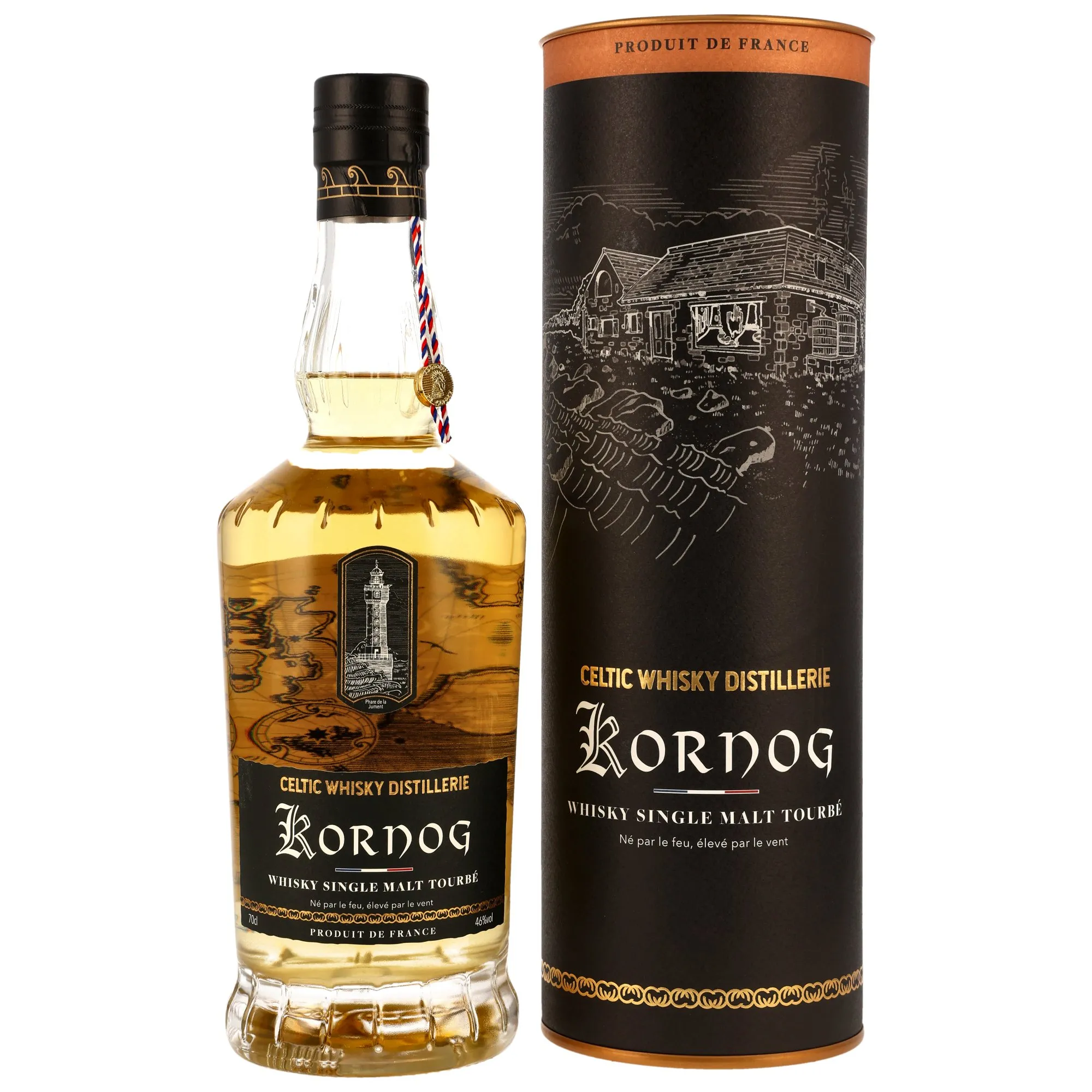Celtic Whisky Distillerie Kornog Peated French Single Malt, Bourbon Cask, 46%