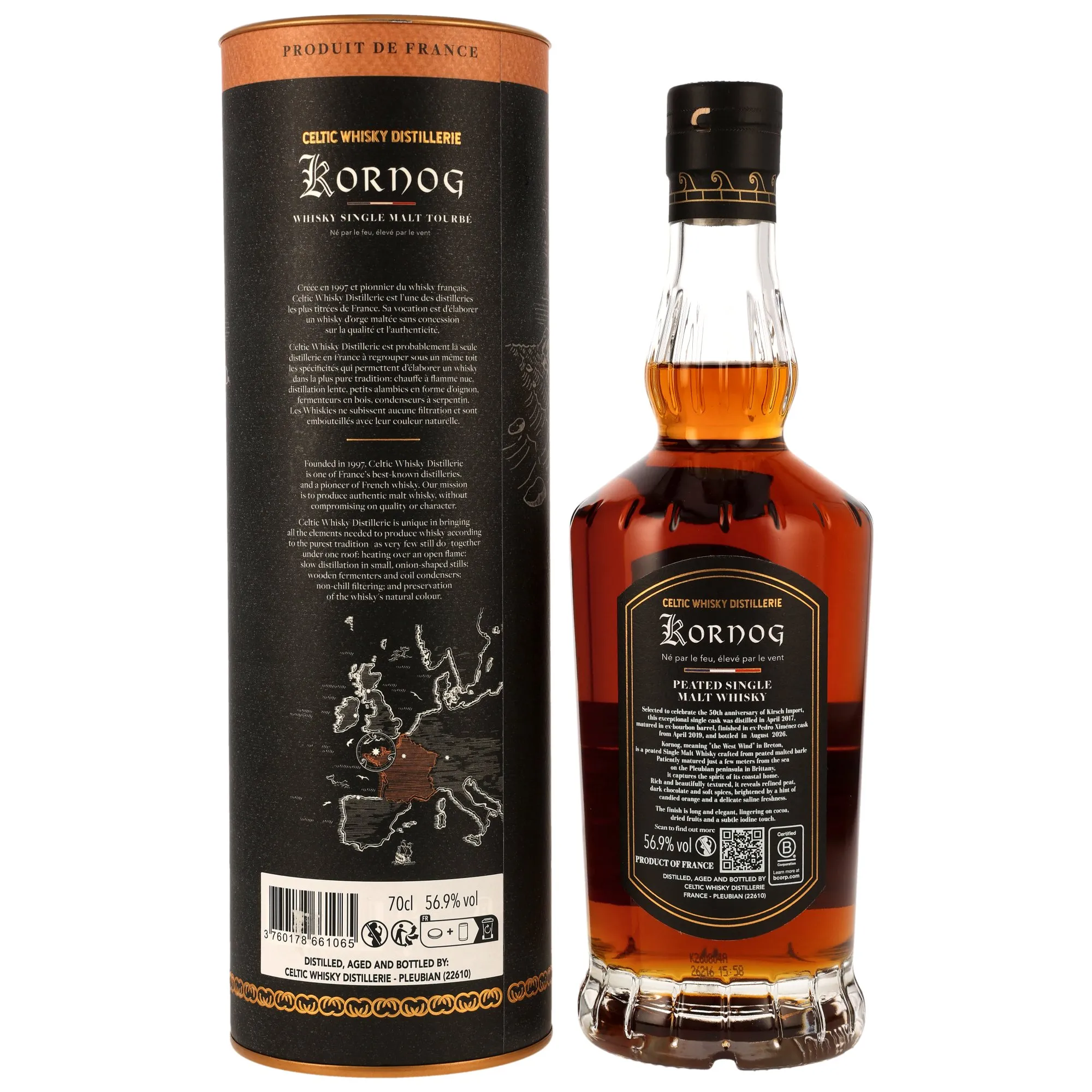 Kornog 2017/2026 - Peated Bourbon & PX Sherry Single Cask - 50th Anniversary Kirsch Import