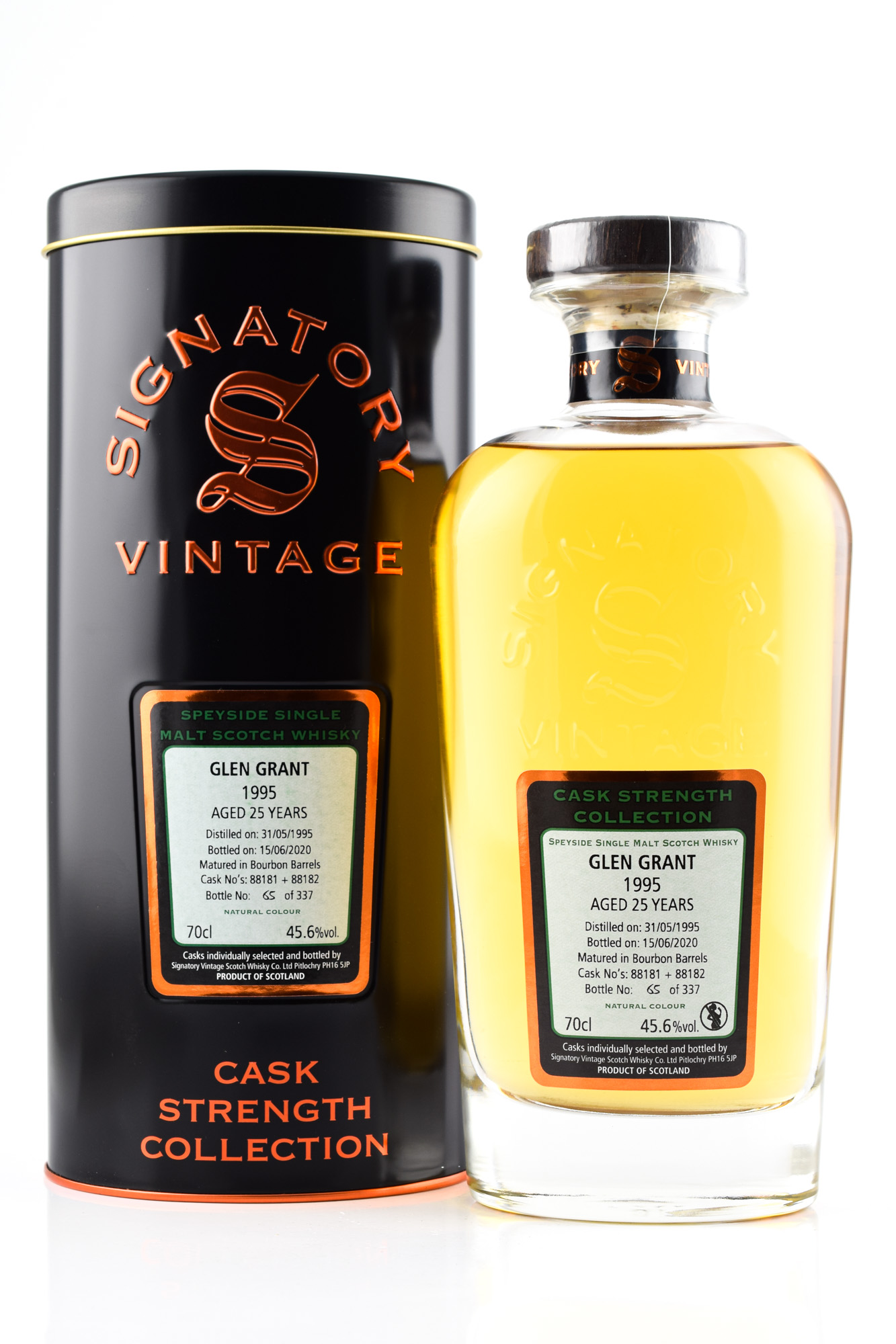 Glen Grant 25 year old 1995/2020 Bourbon Barrels #88181 & #88182 Signatory Cask Strength Coll. 45,6%vol. 0,7l