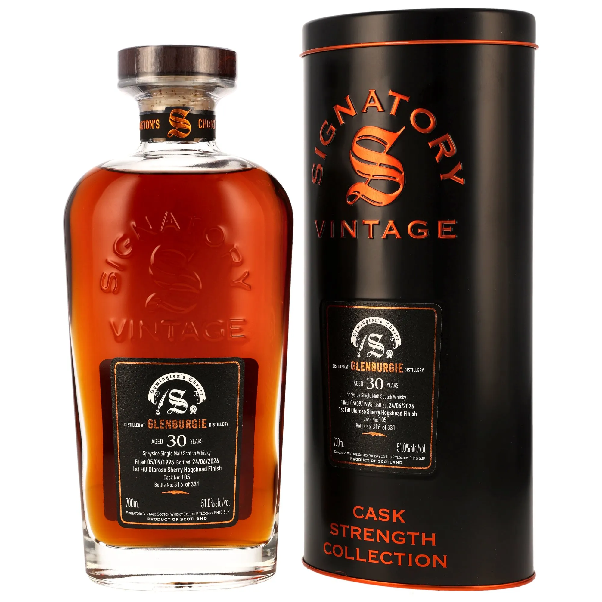 Glenburgie 1995/2026 - 30 Jahre - 1st Fill Oloroso Sherry Cask Finish #105 - Sig Symingtons Choice