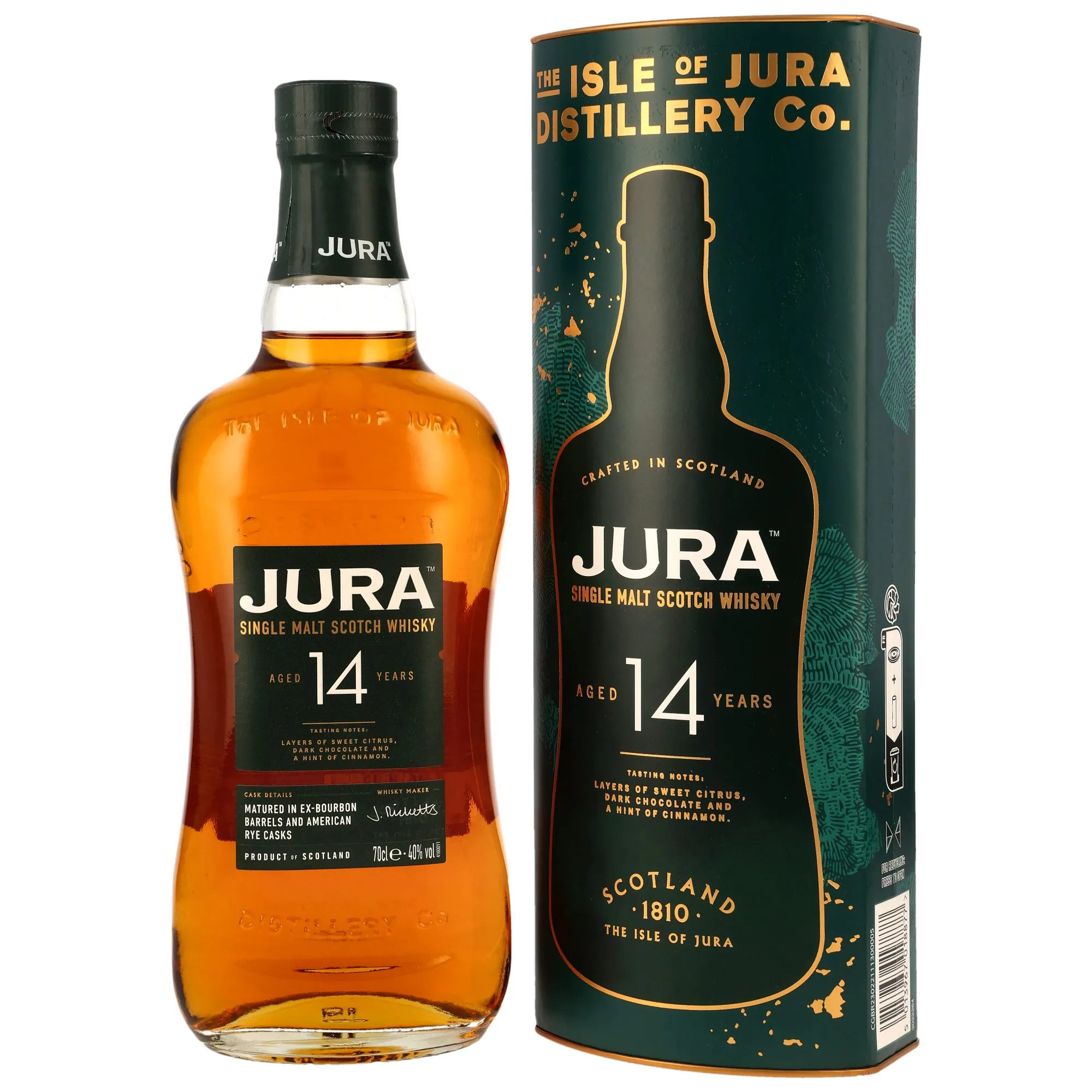 Jura American Rye Cask Finish 14 Year Old, Bourbon & Rye Cask, 2022, 40%